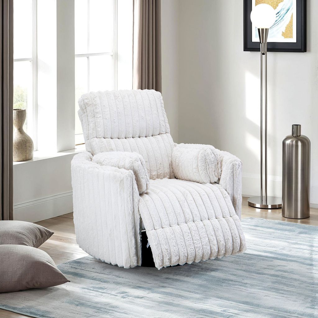The appearance of Belper Power Glider Recliner with Swivel In White designed by Furniture of America in the modern / contemporary interior design. This white piece of furniture  was selected by 1StopBedrooms from Belper Collection to add a touch of cosiness and style into your home. Sku: FM-AC8018WH-PM. Material: Fabric.