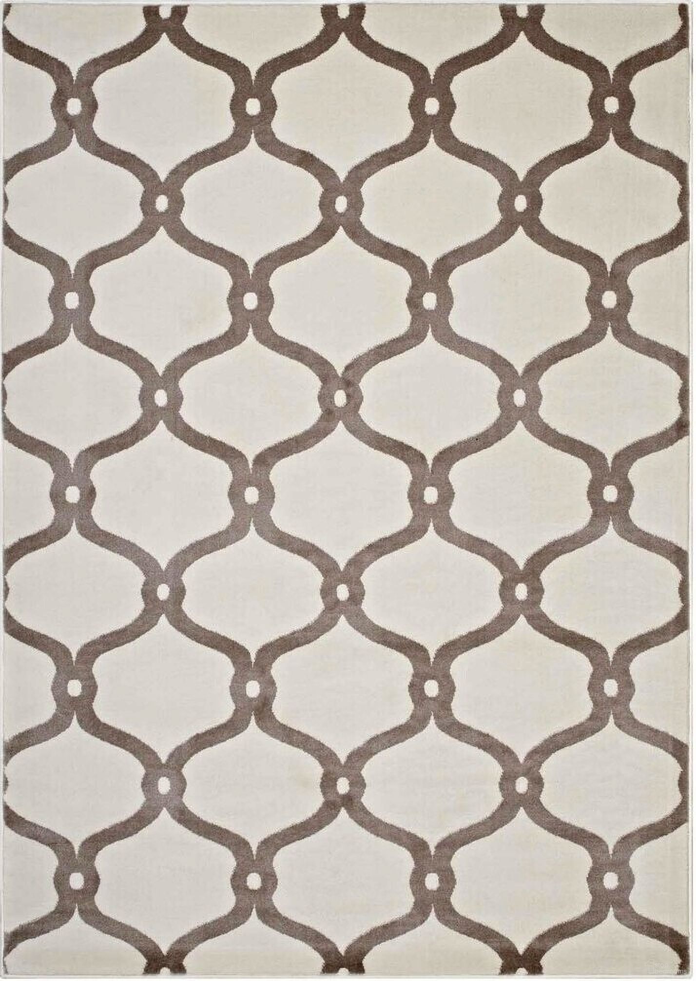 Beltara Chain Link Transitional Trellis 5X8 Area Rug In Beige and Ivory