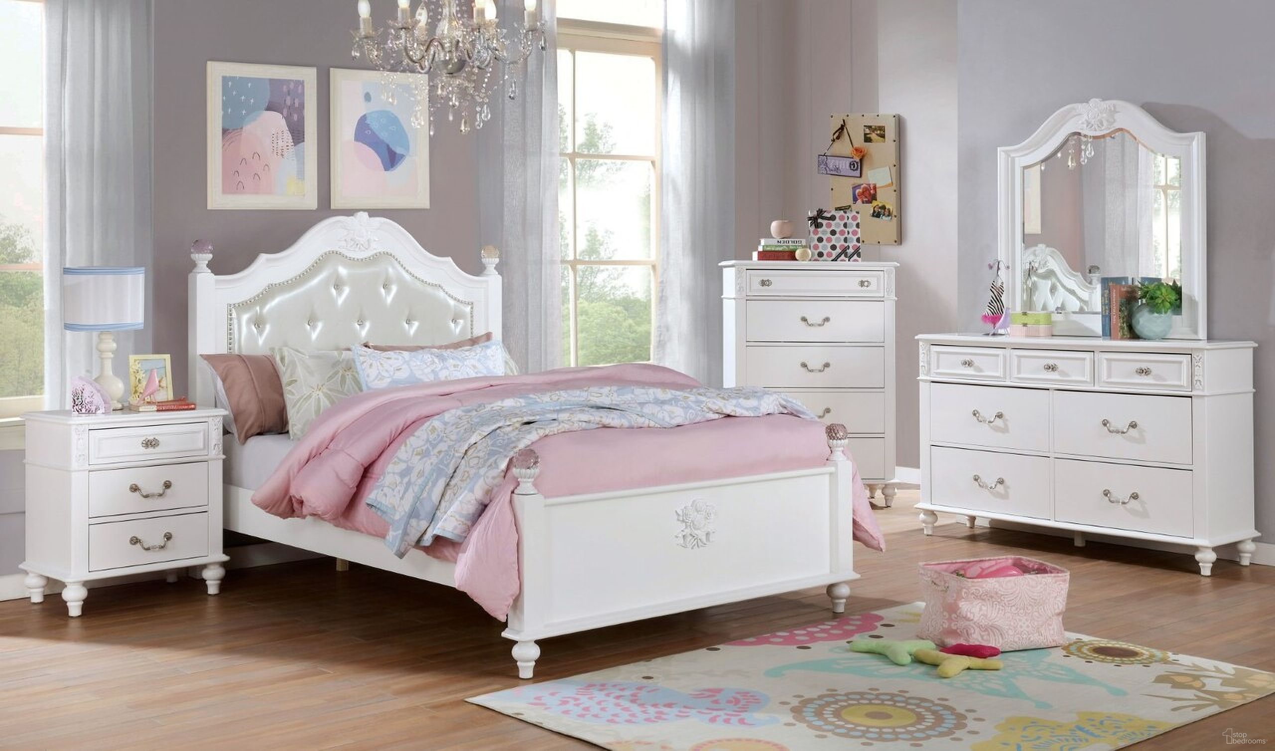 The appearance of Belva Twin Bed In White designed by Furniture of America in the traditional interior design. This white piece of furniture was selected by 1StopBedrooms from Belva Collection to add a touch of cosiness and style into your home. Sku: CM7174T-HB;CM7174T-FB;CM7174T-R. Bed Type: Poster Bed. Material: Wood. Bed Size: Twin.