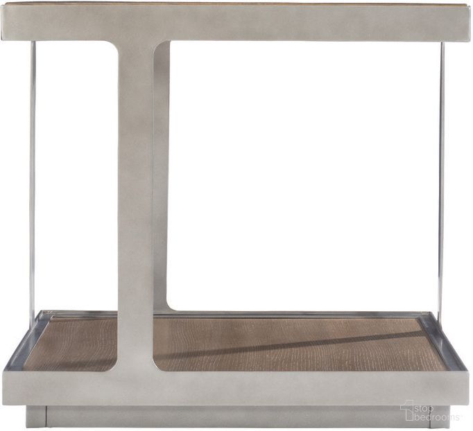 The appearance of Belvedere End Table designed by Bernhardt in the modern / contemporary interior design. This portobello/antique pewter piece of furniture  was selected by 1StopBedrooms from Belvedere Collection to add a touch of cosiness and style into your home. Sku: 590122. Material: Steel.