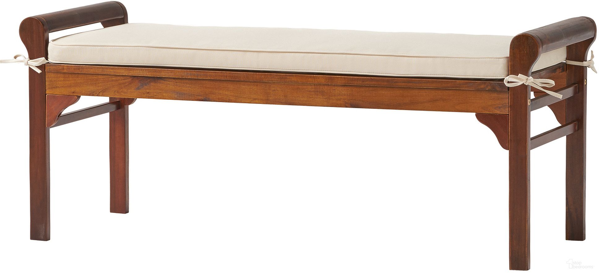The appearance of Bench with Cushion and Acacia Wood Frame In Beige designed by Noble House in the rustic / southwestern interior design. This beige piece of furniture  was selected by 1StopBedrooms from  to add a touch of cosiness and style into your home. Sku: 55001.00MAH. Material: Wood.