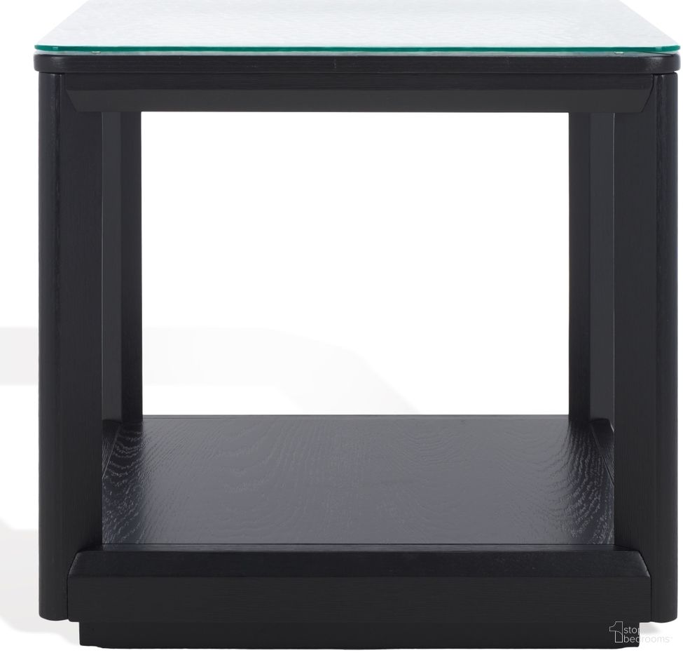 The appearance of Benecarlo Glass Top Accent Table In Clear and Black designed by Safavieh Couture in the modern / contemporary interior design. This clear/black piece of furniture  was selected by 1StopBedrooms from Benecarlo Collection to add a touch of cosiness and style into your home. Sku: SFV2158B. Material: Rubberwood.