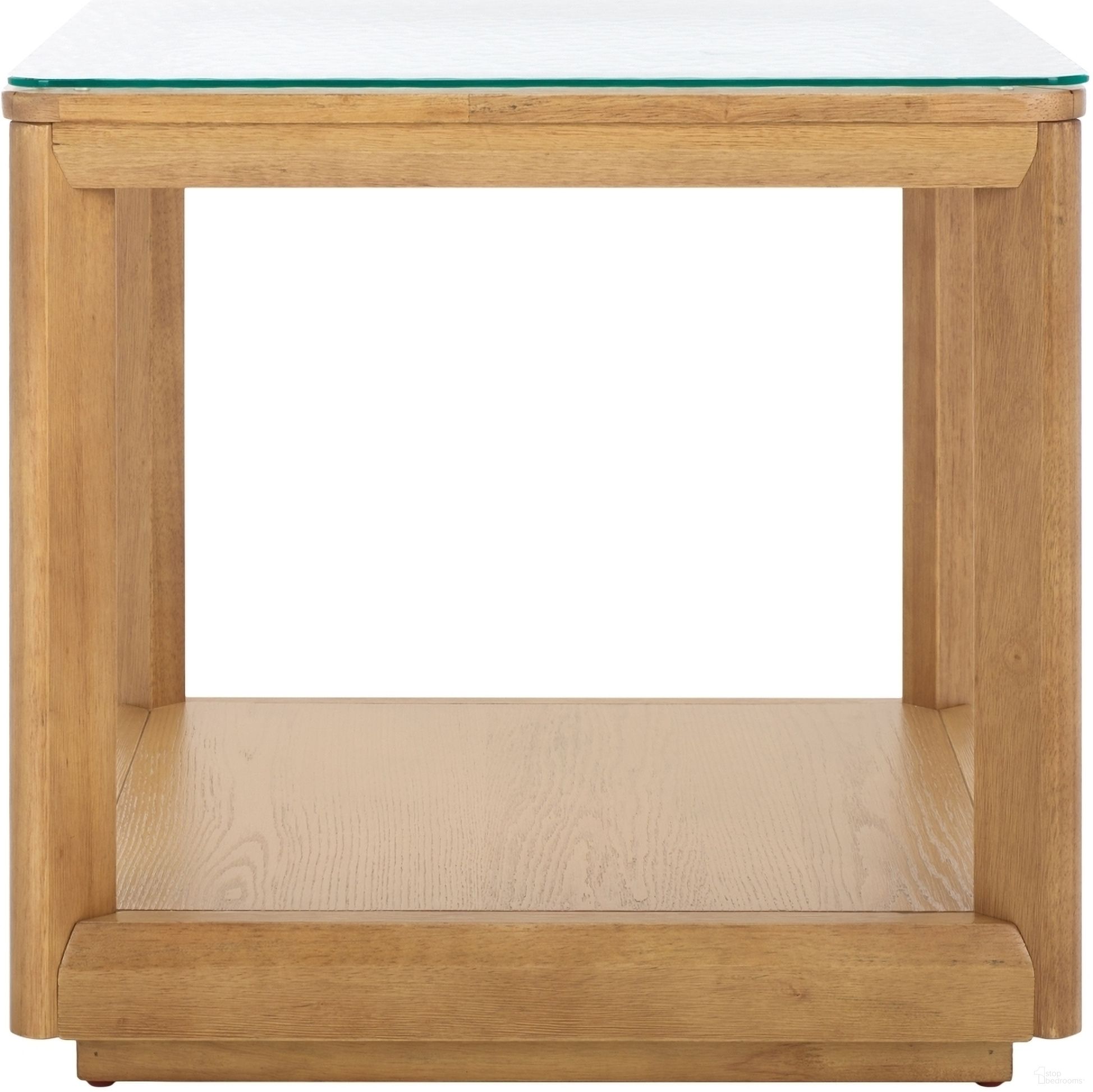 The appearance of Benecarlo Glass Top Accent Table In Clear and Natural designed by Safavieh Couture in the modern / contemporary interior design. This clear/natural piece of furniture  was selected by 1StopBedrooms from Benecarlo Collection to add a touch of cosiness and style into your home. Sku: SFV2158A. Material: Rubberwood.