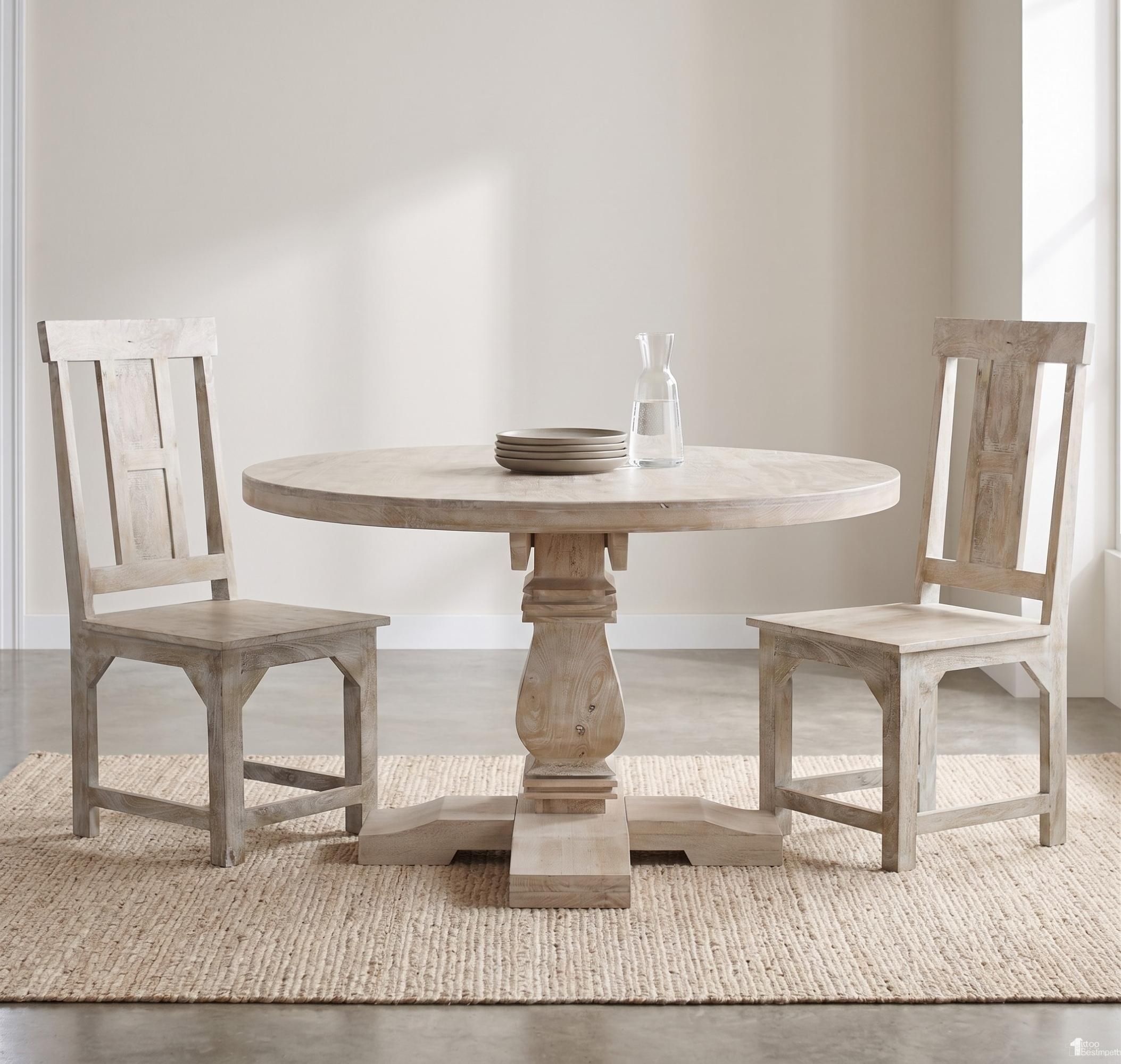 Benedict Dining Room Set In White Wash