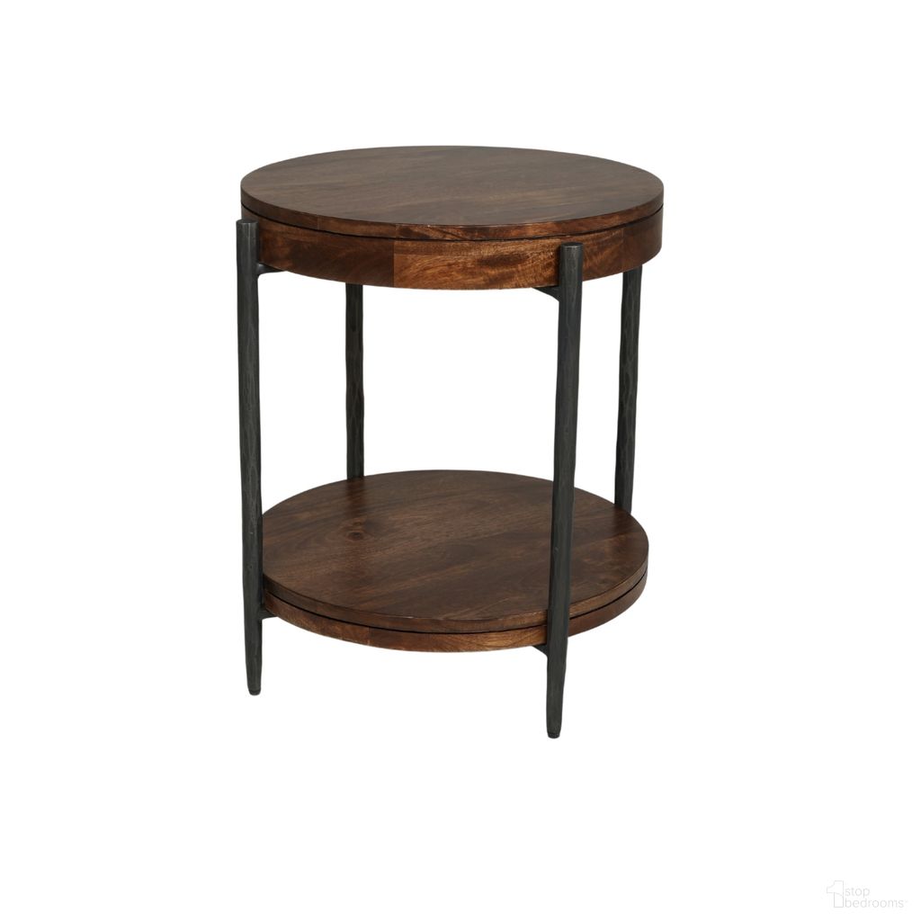 The appearance of Bengal 20 Inch Round Side Table In Hickory Brown designed by Parker House in the transitional interior design. This hickory brown piece of furniture  was selected by 1StopBedrooms from Bengal Collection to add a touch of cosiness and style into your home. Sku: BEN-12. Material: Mango.