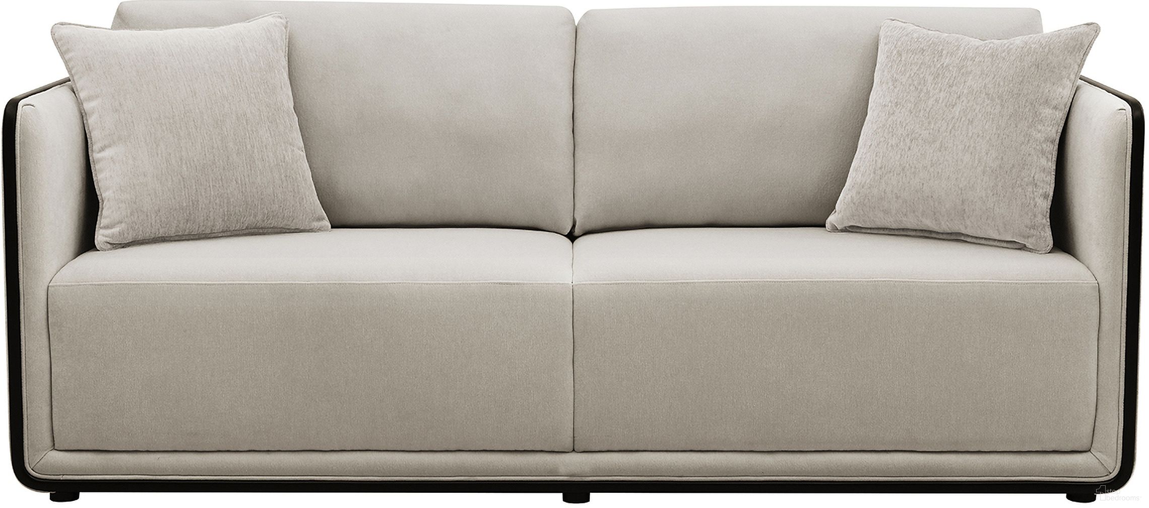 The appearance of Benilde Sofa In Taupe designed by Furniture of America in the modern / contemporary interior design. This taupe piece of furniture  was selected by 1StopBedrooms from Benilde Collection to add a touch of cosiness and style into your home. Sku: FM67004TP-SF. Material: Chenille.
