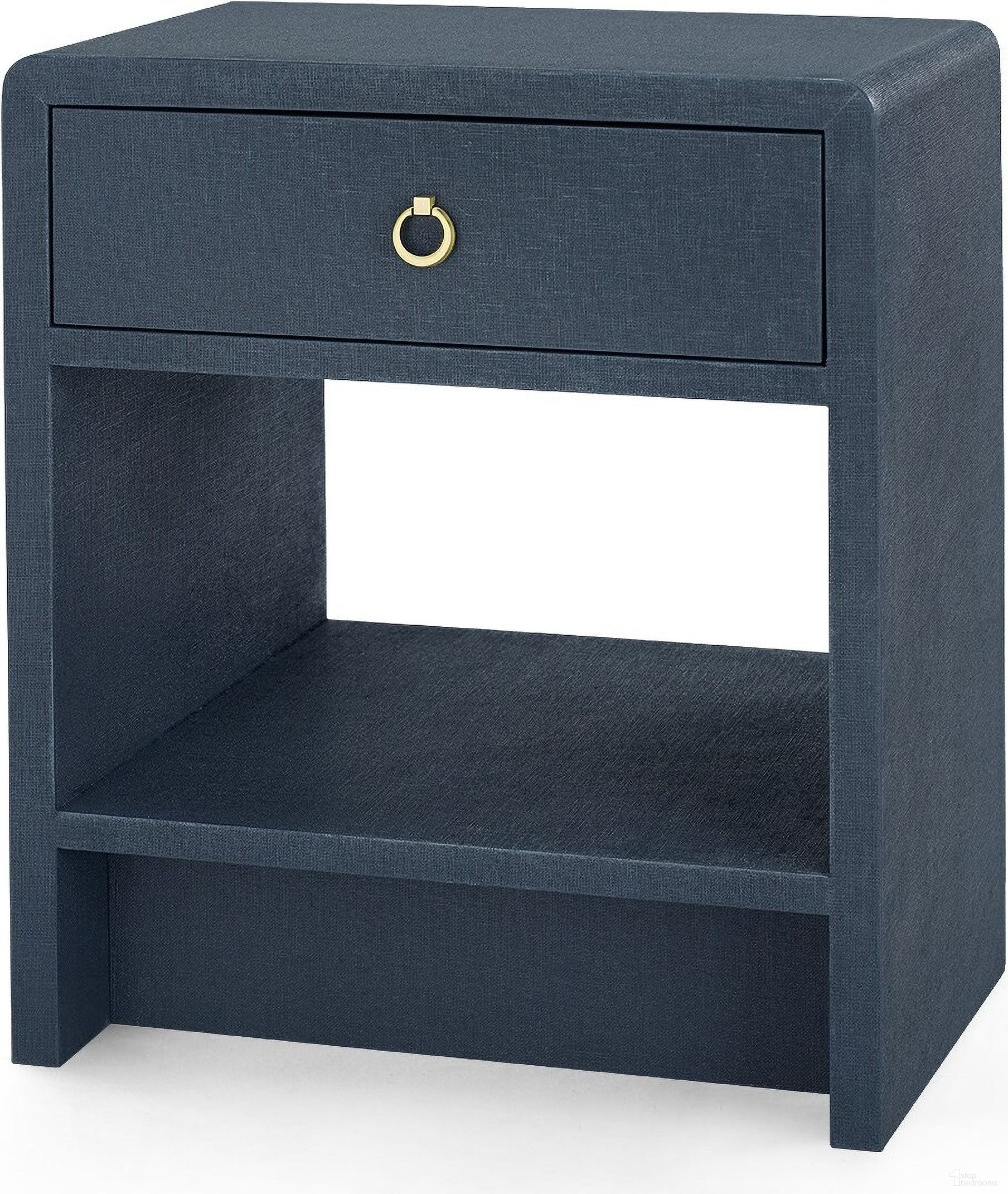 The appearance of Benjamin Linen 1-Drawer Side Table In Blue Steel designed by Villa & House in the transitional interior design. This blue piece of furniture  was selected by 1StopBedrooms from Benjamin Collection to add a touch of cosiness and style into your home. Sku: BEN-110-5198. Material: Linen.