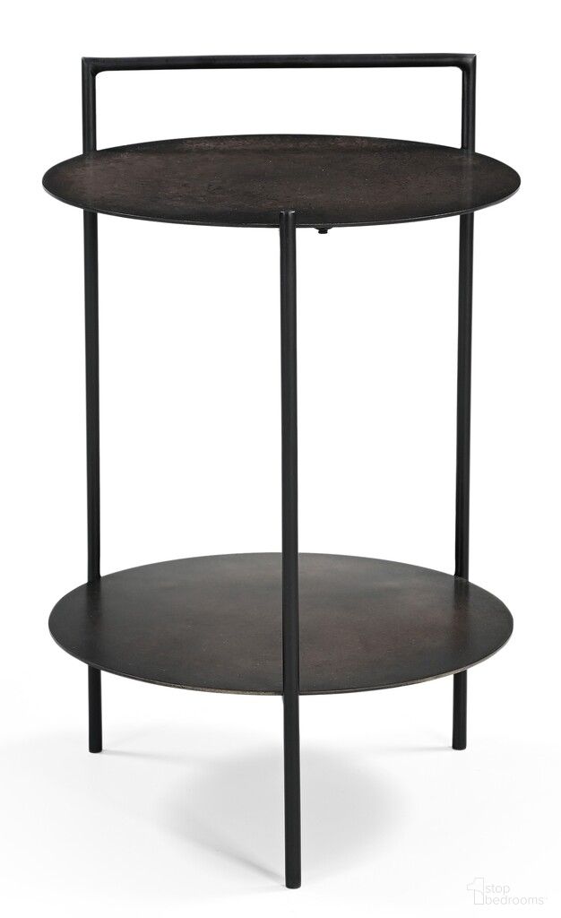 The appearance of Benji Iron Side Table In Dark Copper designed by Moti in the modern / contemporary interior design. This dark copper piece of furniture  was selected by 1StopBedrooms from Galahad Collection to add a touch of cosiness and style into your home. Sku: 63104006. Material: Iron.