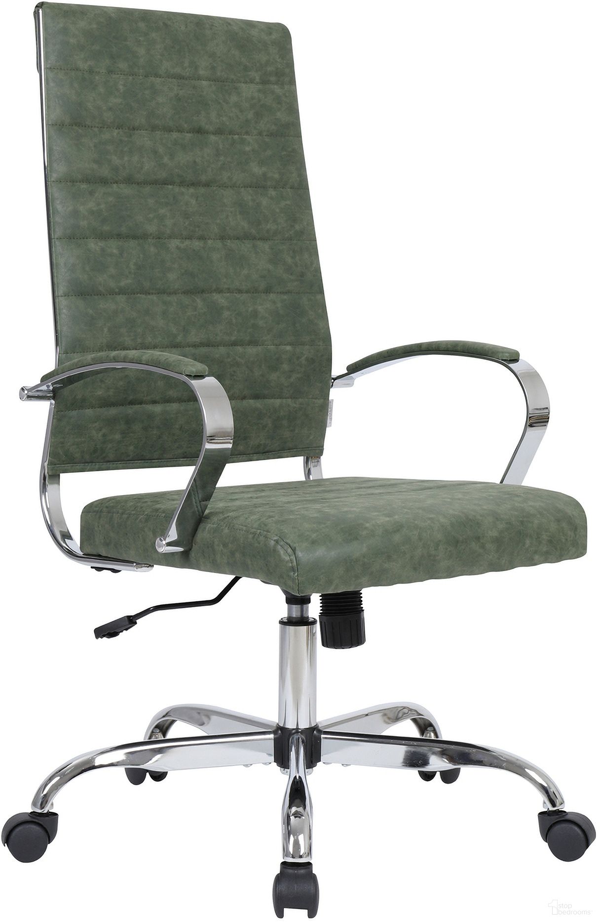 Benmar High Back Leather Office Chair In Green
