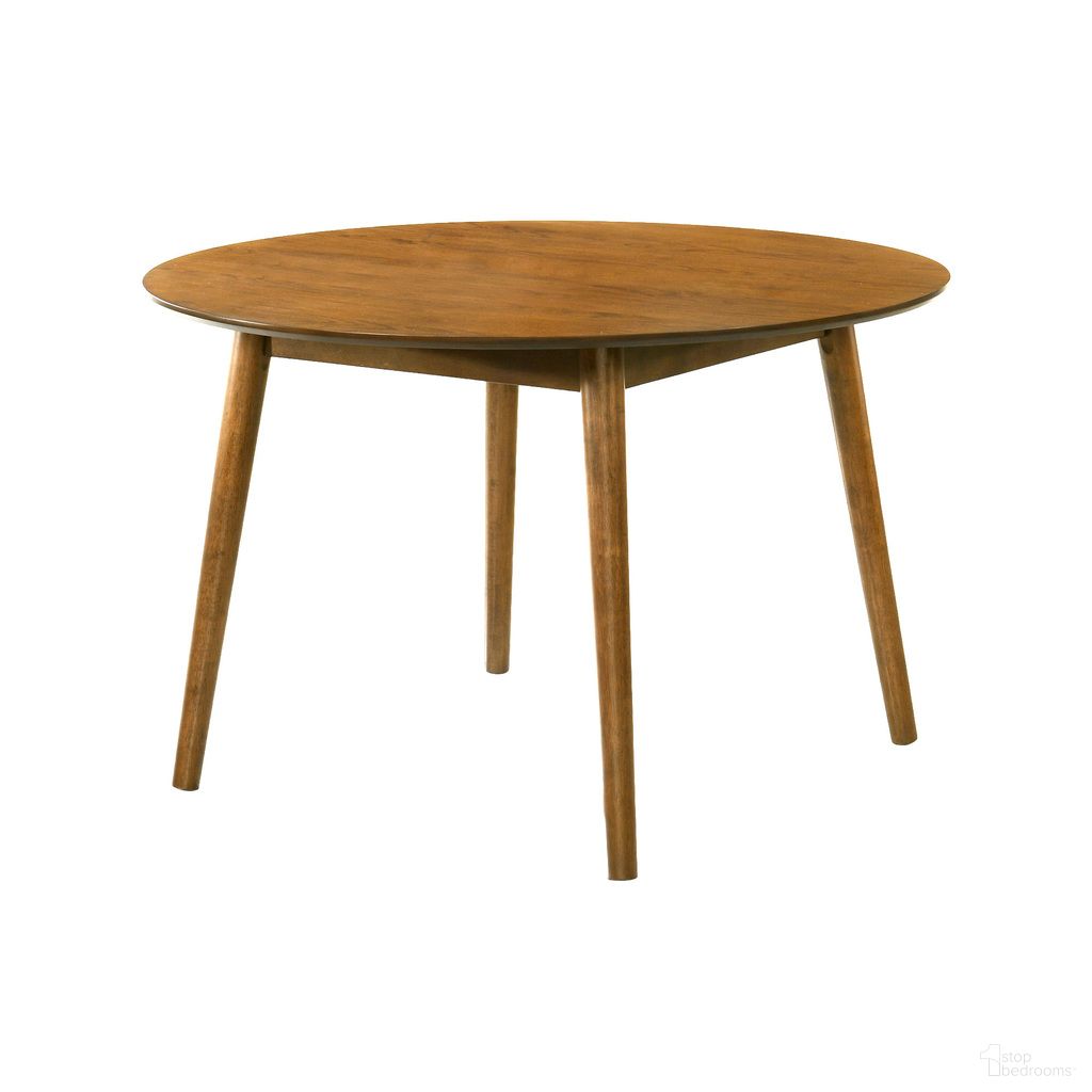 The appearance of Bennet 47 Inch Round Dining Table In Walnut designed by Armen Living in the modern / contemporary interior design. This walnut piece of furniture was selected by 1StopBedrooms from Bennet Collection to add a touch of cosiness and style into your home. Sku: LCBTDIOAK. Table Base Style: Legs. Table Top Shape: Round. Material: Rubberwood. Size: 47".