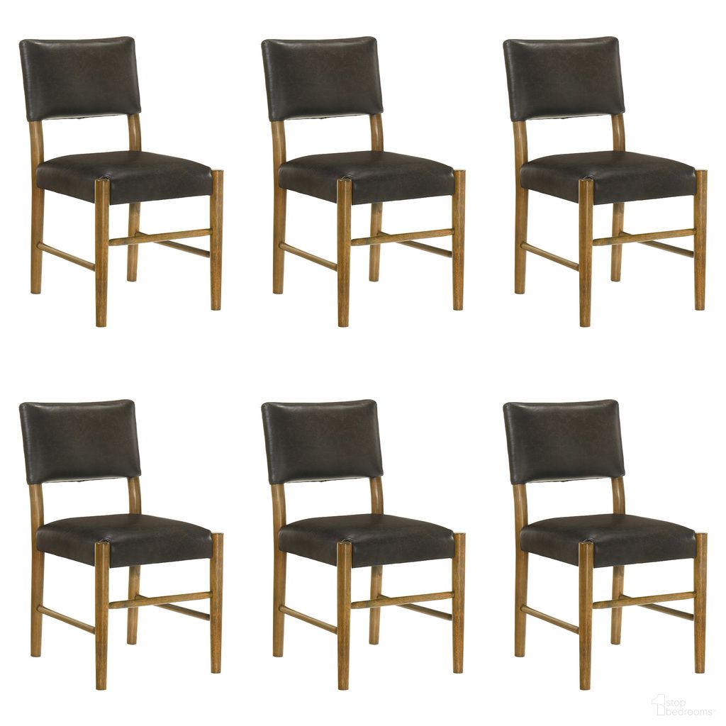 The appearance of Bennet Dining Chair Set of 6 In Natural and Black designed by Armen Living in the modern / contemporary interior design. This natural/black piece of furniture was selected by 1StopBedrooms from Bennet Collection to add a touch of cosiness and style into your home. Sku: LCBTSIBROK;LCBTSIBROK;LCBTSIBROK. Material: PU. Chair Type: Side Chair.