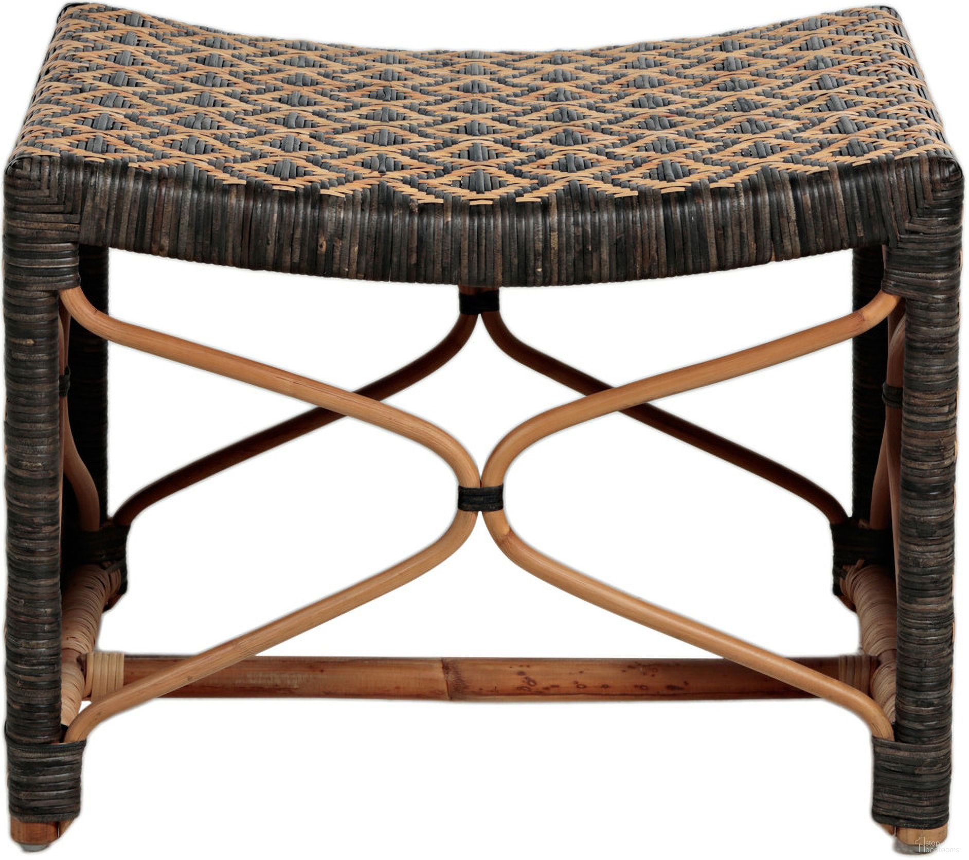 The appearance of Bennet Stool In Black and Natural Rattan designed by Gabby in the transitional interior design. This black/natural rattan piece of furniture was selected by 1StopBedrooms from Bennet Collection to add a touch of cosiness and style into your home. Sku: SCH-160060. Material: Natural Rattan.
