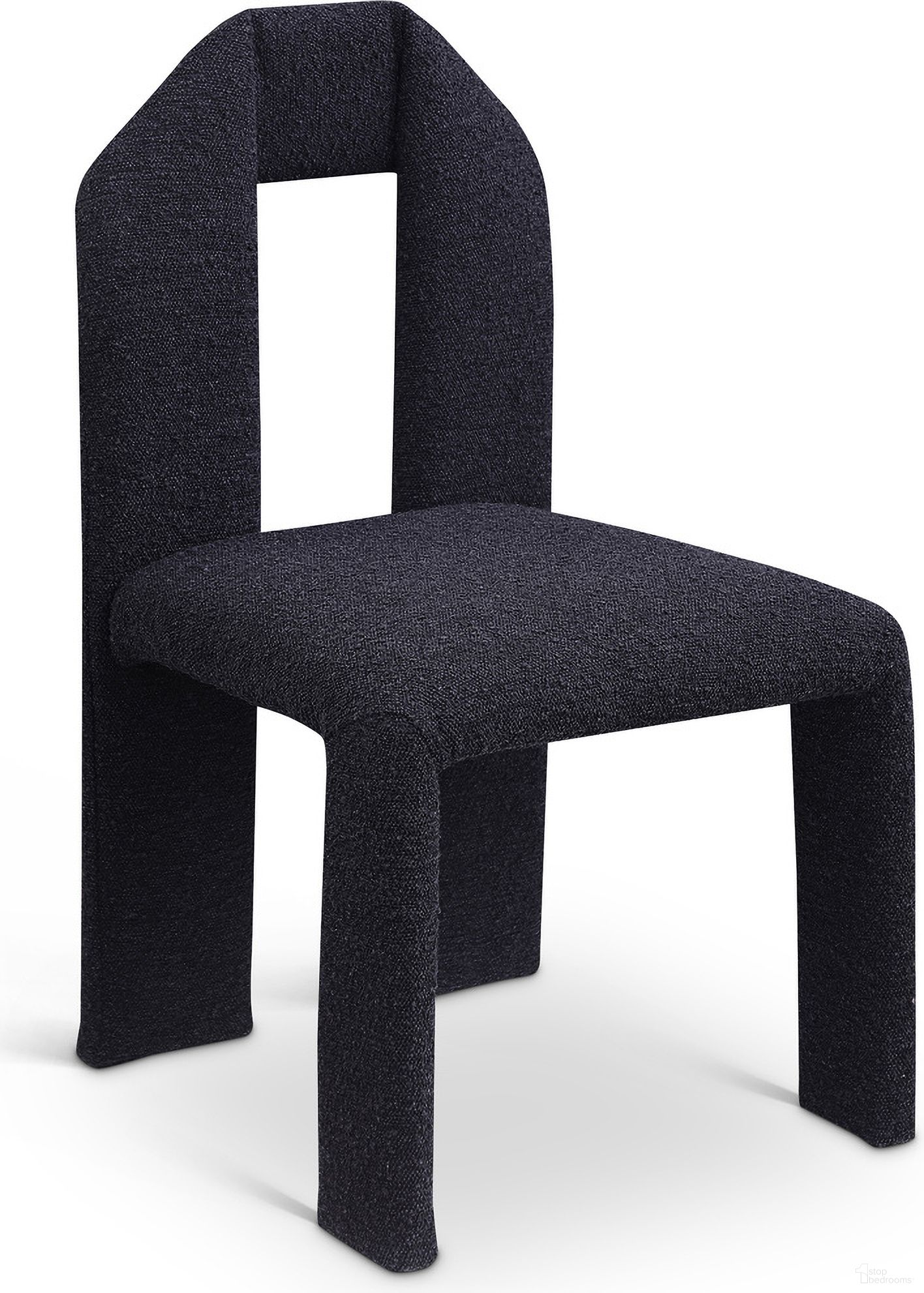 The appearance of Bennett Boucle Fabric Dining Chair Set of 2 In Black designed by Meridian in the modern / contemporary interior design. This black piece of furniture was selected by 1StopBedrooms from Bennett Collection to add a touch of cosiness and style into your home. Sku: 997Black-C. Material: Boucle Fabric. Chair Type: Side Chair.