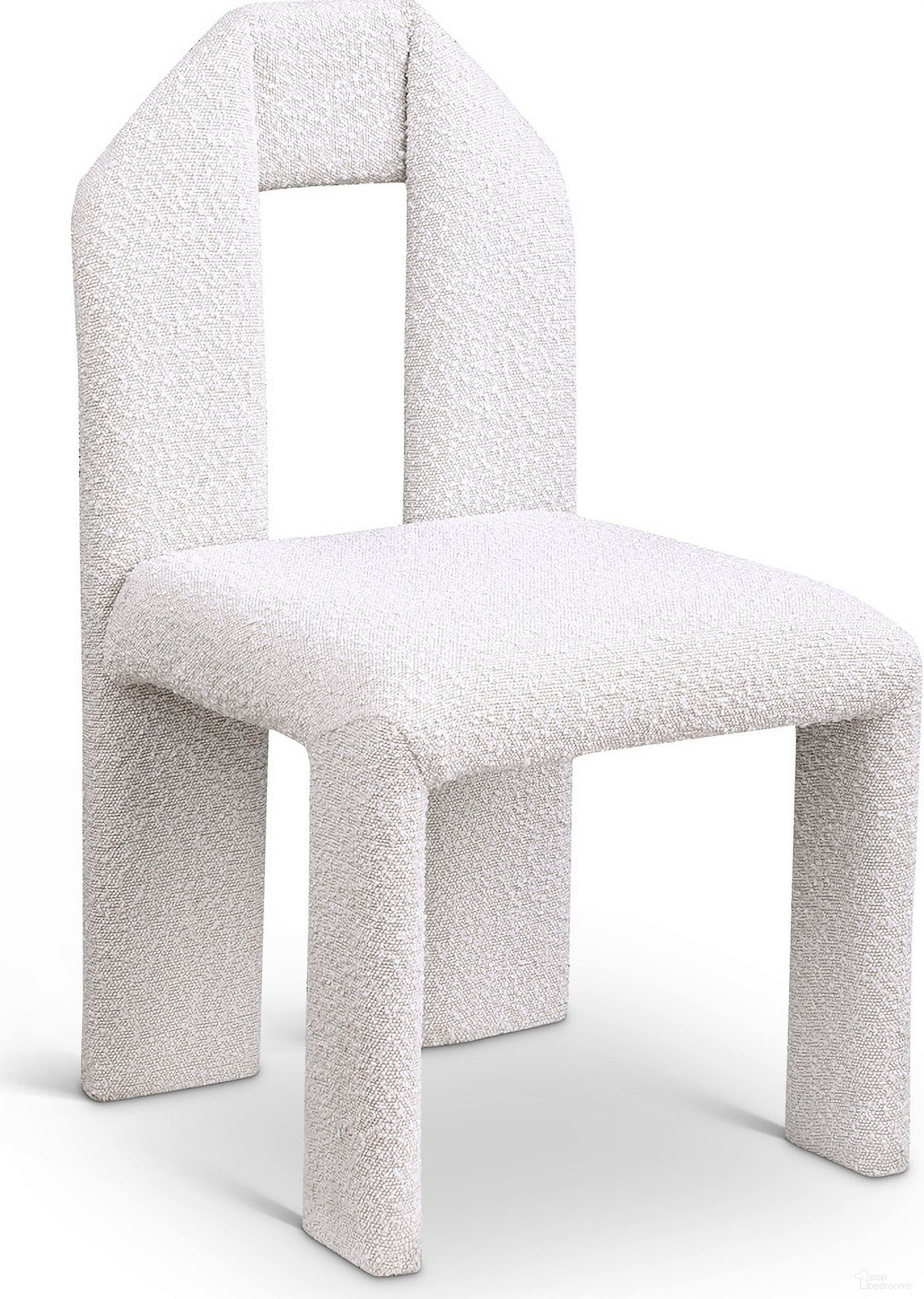 Bennett Boucle Fabric Dining Chair Set of 2 In Cream