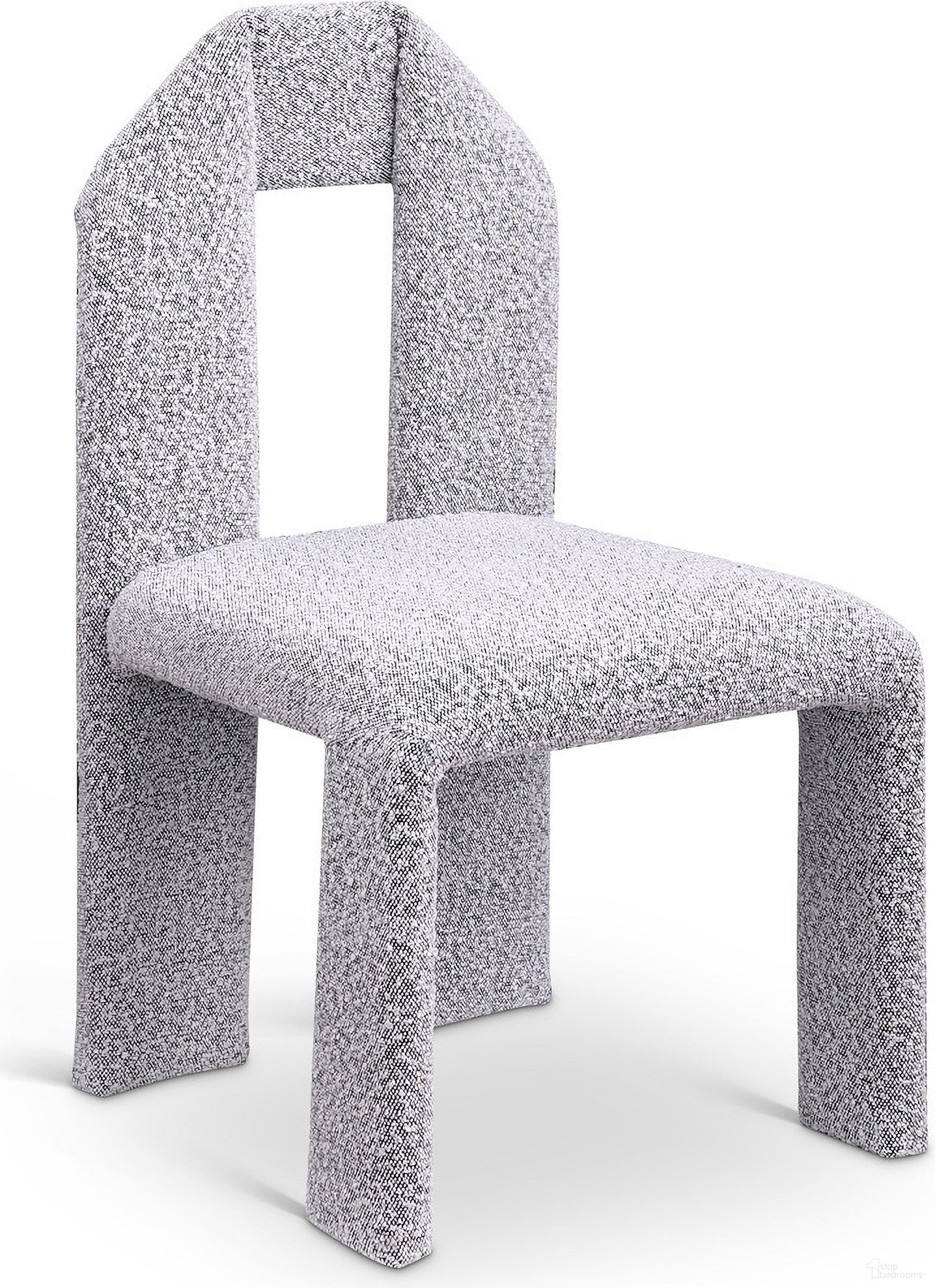 Bennett Boucle Fabric Dining Chair Set of 2 In Grey