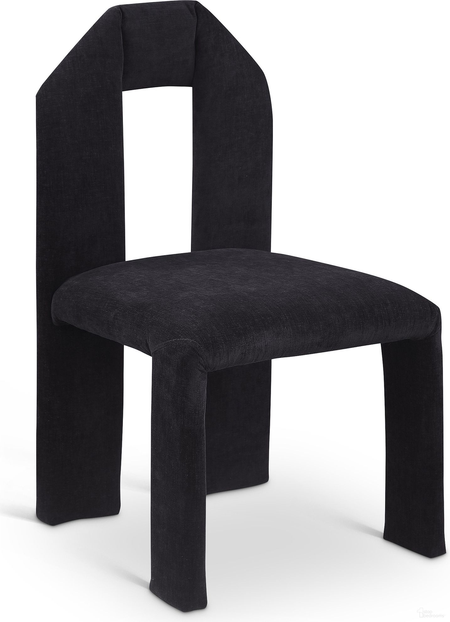 The appearance of Bennett Chenille Fabric Dining Chair Set of 2 In Black designed by Meridian in the modern / contemporary interior design. This black piece of furniture was selected by 1StopBedrooms from Bennett Collection to add a touch of cosiness and style into your home. Sku: 998Black-C. Material: Chenille. Chair Type: Side Chair.