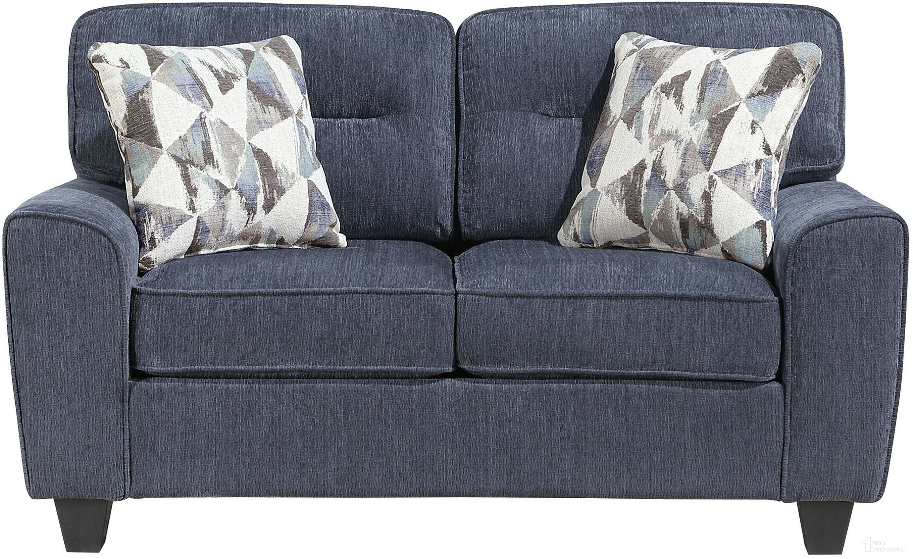 The appearance of Bennett Loveseat In Blue designed by Homelegance in the modern / contemporary interior design. This blue piece of furniture was selected by 1StopBedrooms from Bennett Collection to add a touch of cosiness and style into your home. Sku: 8416BU-2. Material: Chenille.
