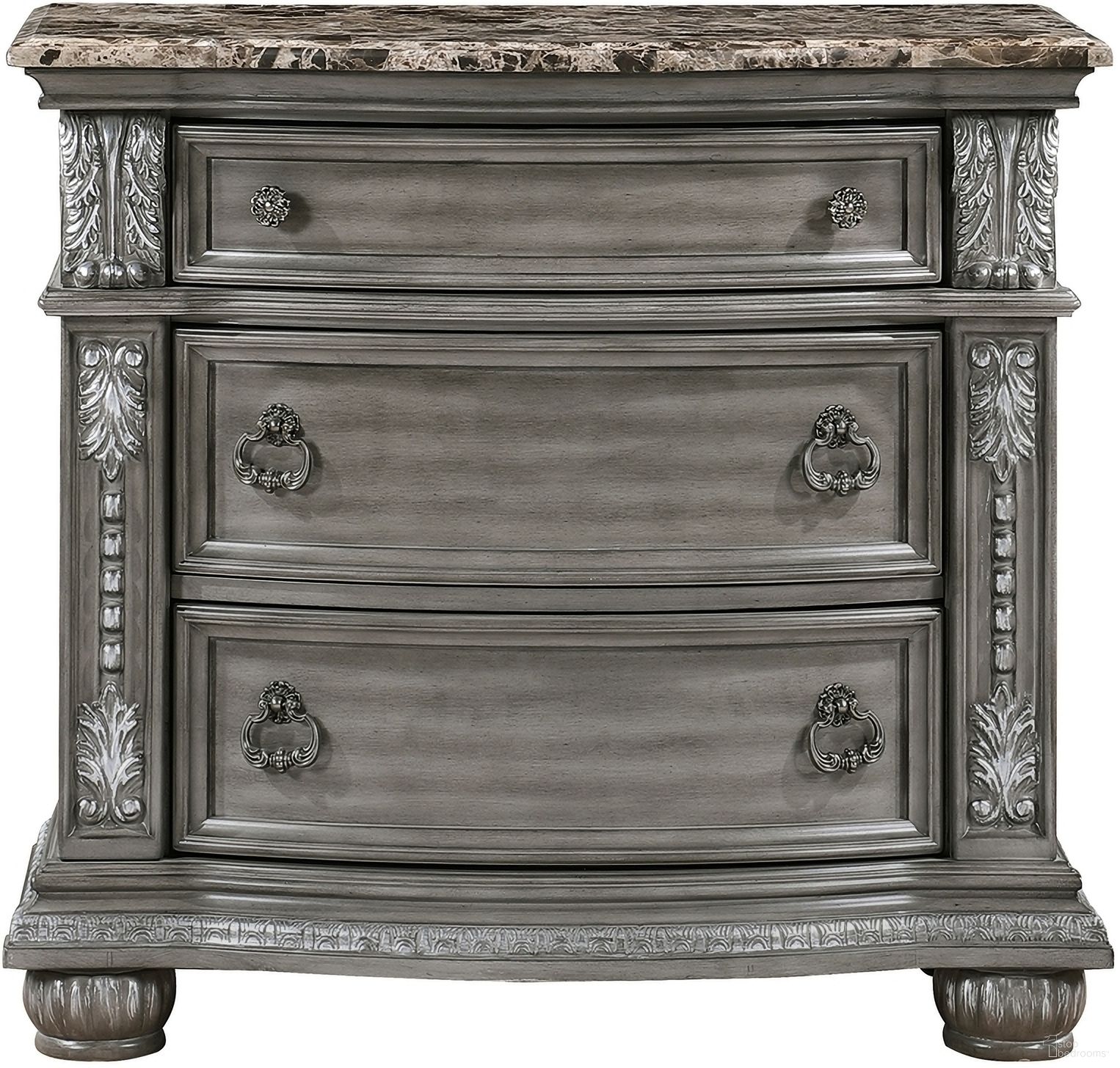 The appearance of Bennington Nightstand In Gray designed by Homelegance in the traditional interior design. This gray piece of furniture  was selected by 1StopBedrooms from Bennington Collection to add a touch of cosiness and style into your home. Sku: 1583-4. Material: Wood.