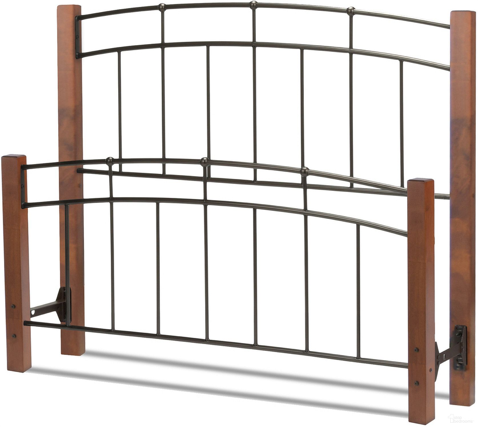 The appearance of Benson King Headboard and Footboard In Textured Black and Maple designed by Fashion Bed Group in the transitional interior design. This textured black/maple piece of furniture  was selected by 1StopBedrooms from Benson Collection to add a touch of cosiness and style into your home. Sku: B90A46. Material: Steel. Bed Size: King.