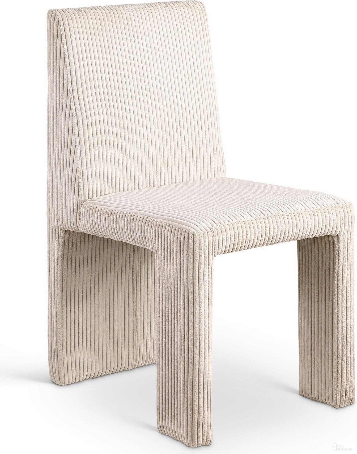 The appearance of Benson Microsuede Corduroy Fabric Dining Chair Set of 2 In Beige designed by Meridian in the modern / contemporary interior design. This beige piece of furniture was selected by 1StopBedrooms from Benson Collection to add a touch of cosiness and style into your home. Sku: 757Beige-C. Material: Microsuede. Chair Type: Side Chair.