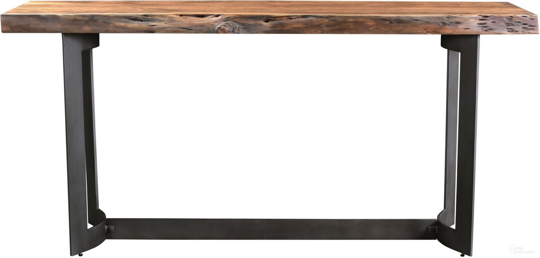The appearance of Bent Brown Console Table designed by Moes Home in the transitional interior design. This brown piece of furniture  was selected by 1StopBedrooms from Bent Collection to add a touch of cosiness and style into your home. Sku: VE-1041-03-0. Material: Wood.
