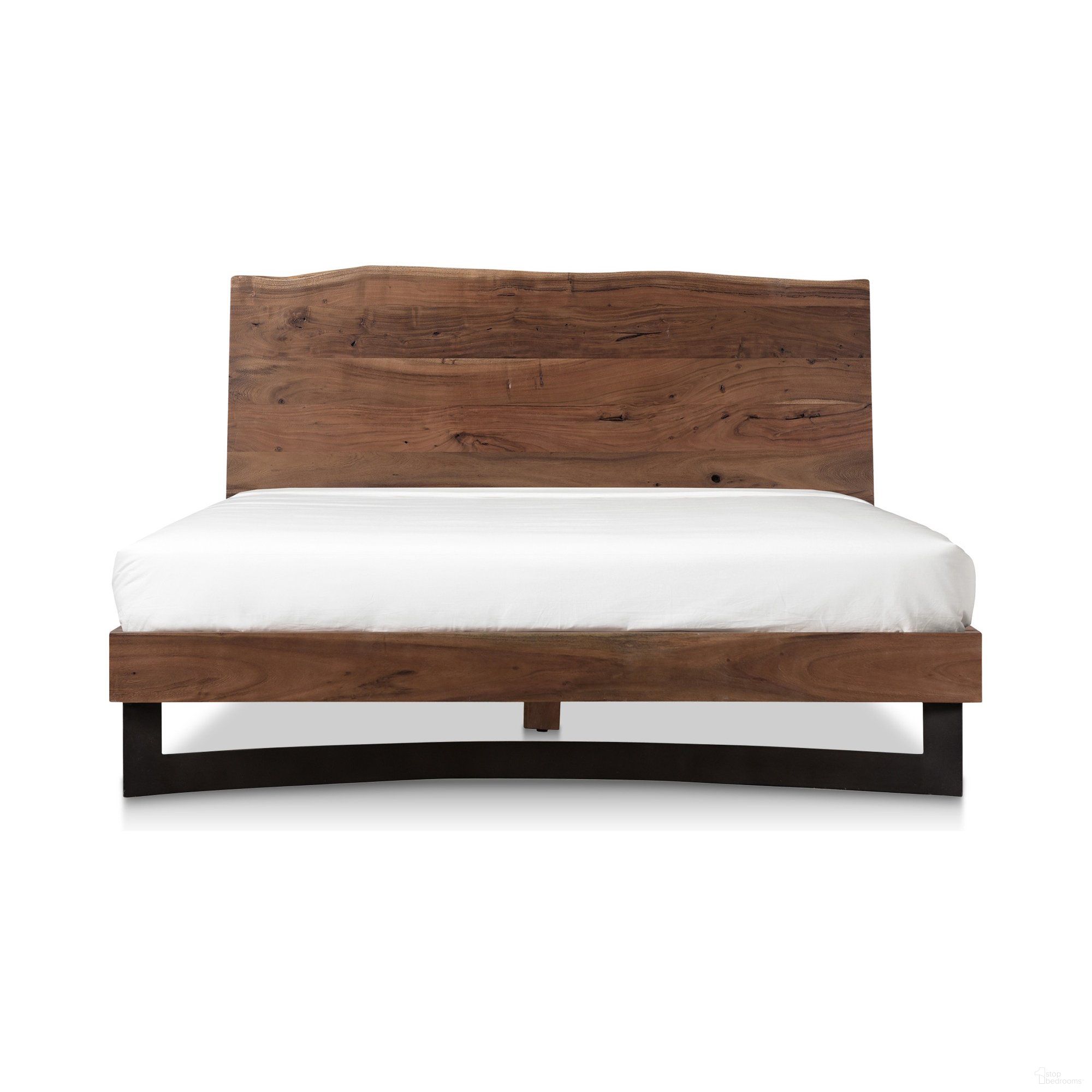 Bent Brown Queen Platform Bed
