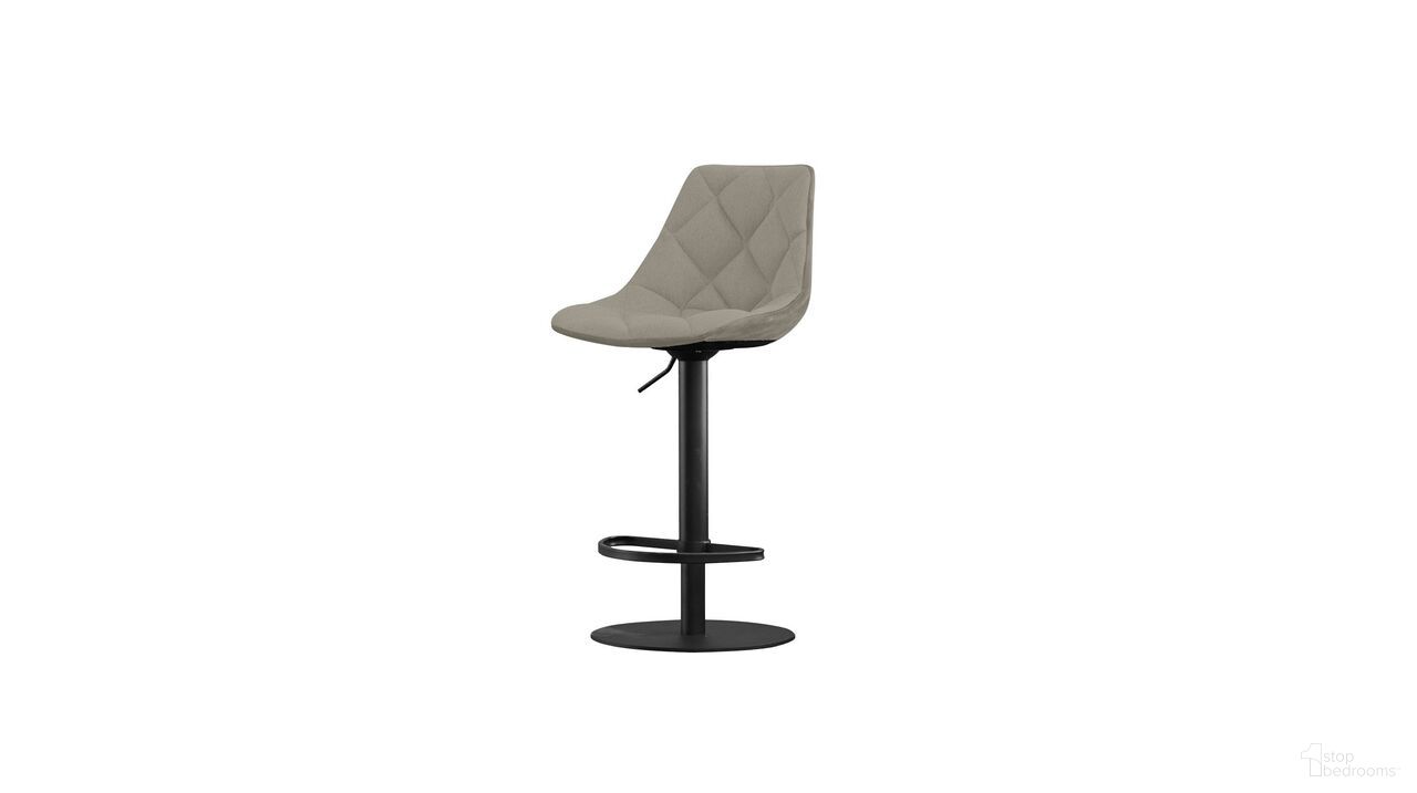 Bentayga Bar Stool Hydraulic Black Powder Coated Steel Base In Buff Beige