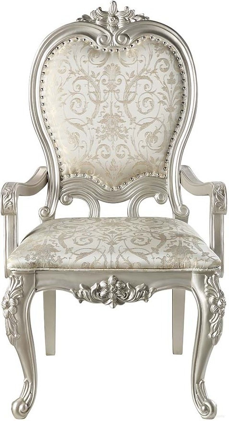 The appearance of Bently Arm Chair Set of 2 In Fabric And Champagne designed by ACME in the transitional interior design. This champagne piece of furniture was selected by 1StopBedrooms from Bently Collection to add a touch of cosiness and style into your home. Sku: DN01370. Material: Wood. Chair Type: Arm Chair.