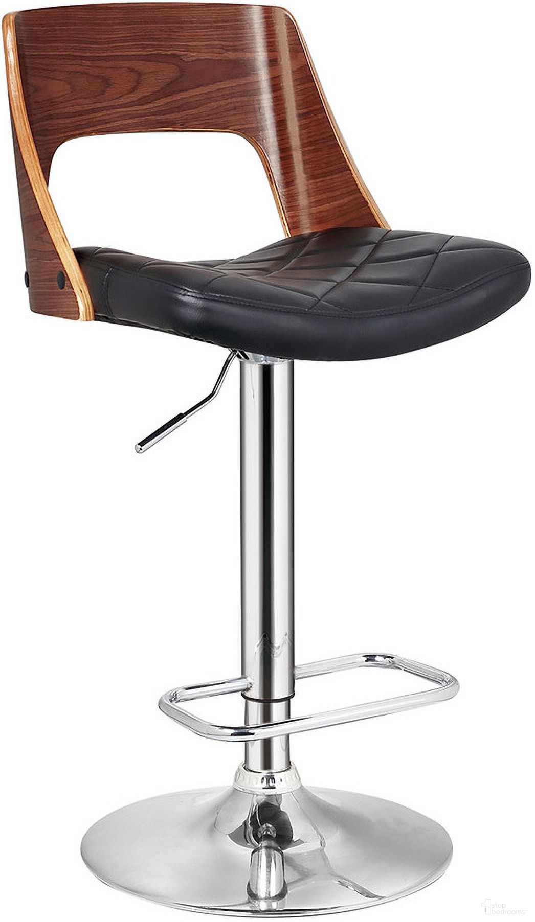 Bentwood Adjustable Swivel Bar Stool In Dark Grey