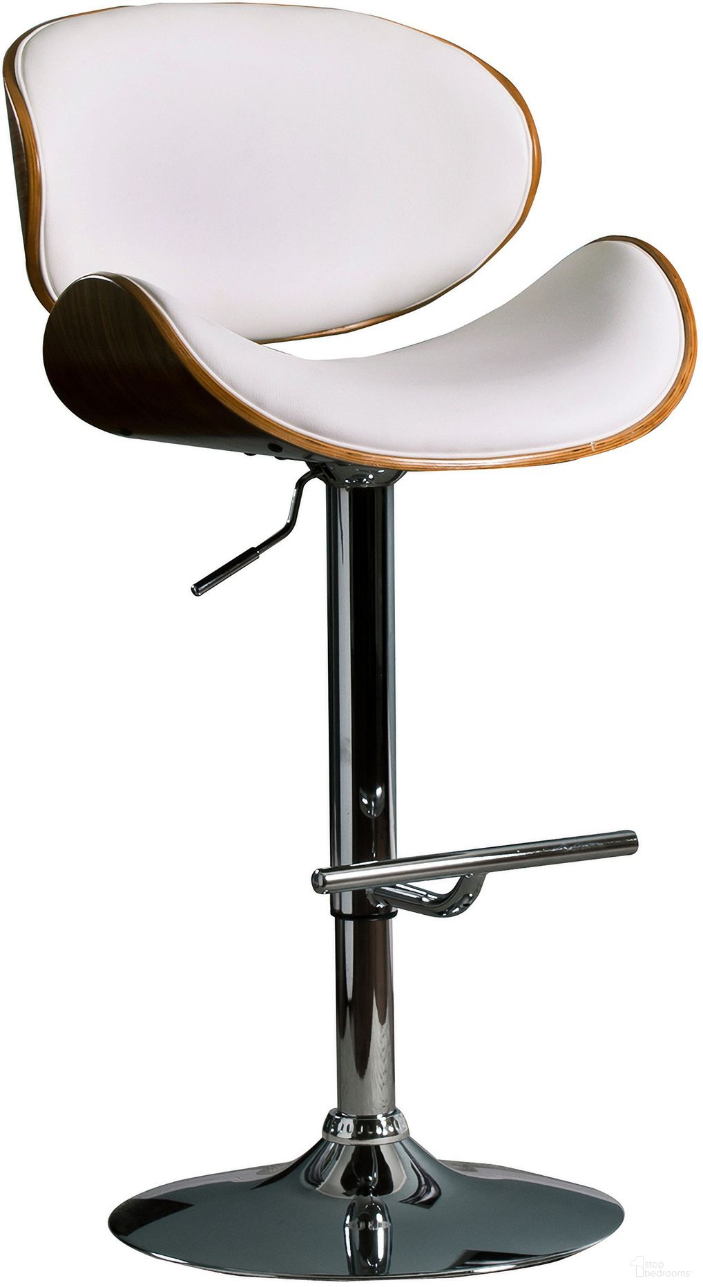 The appearance of Bentwood Lift Adjustable Height Bar Stool In White designed by AC Pacific in the modern / contemporary interior design. This white piece of furniture  was selected by 1StopBedrooms from  to add a touch of cosiness and style into your home. Sku: ACBS34. Material: Plywood.
