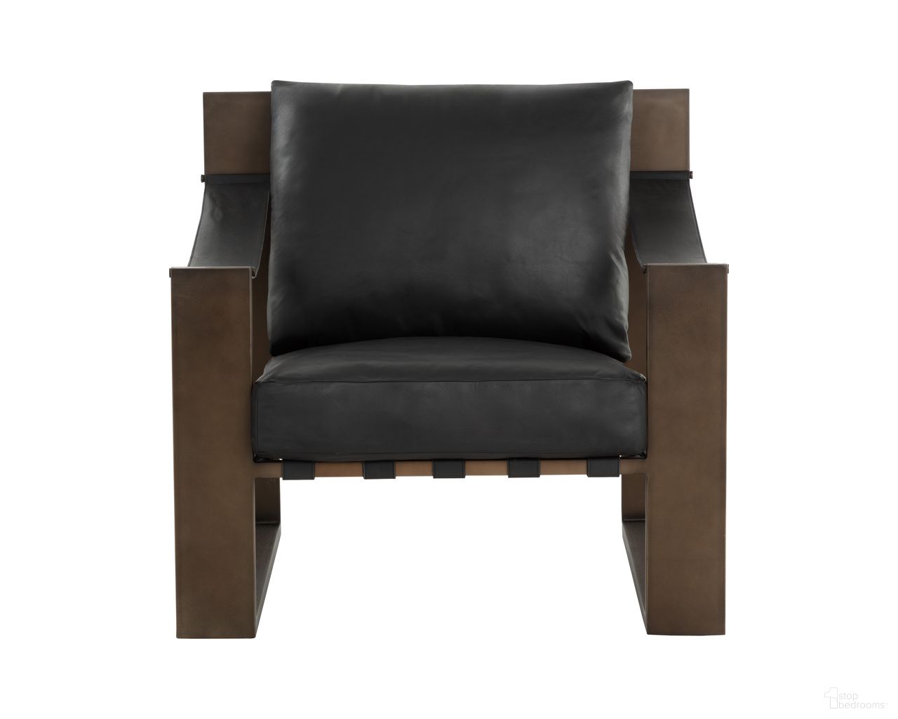 Berke Lounge Chair In Antique Bronze and Charcoal Black