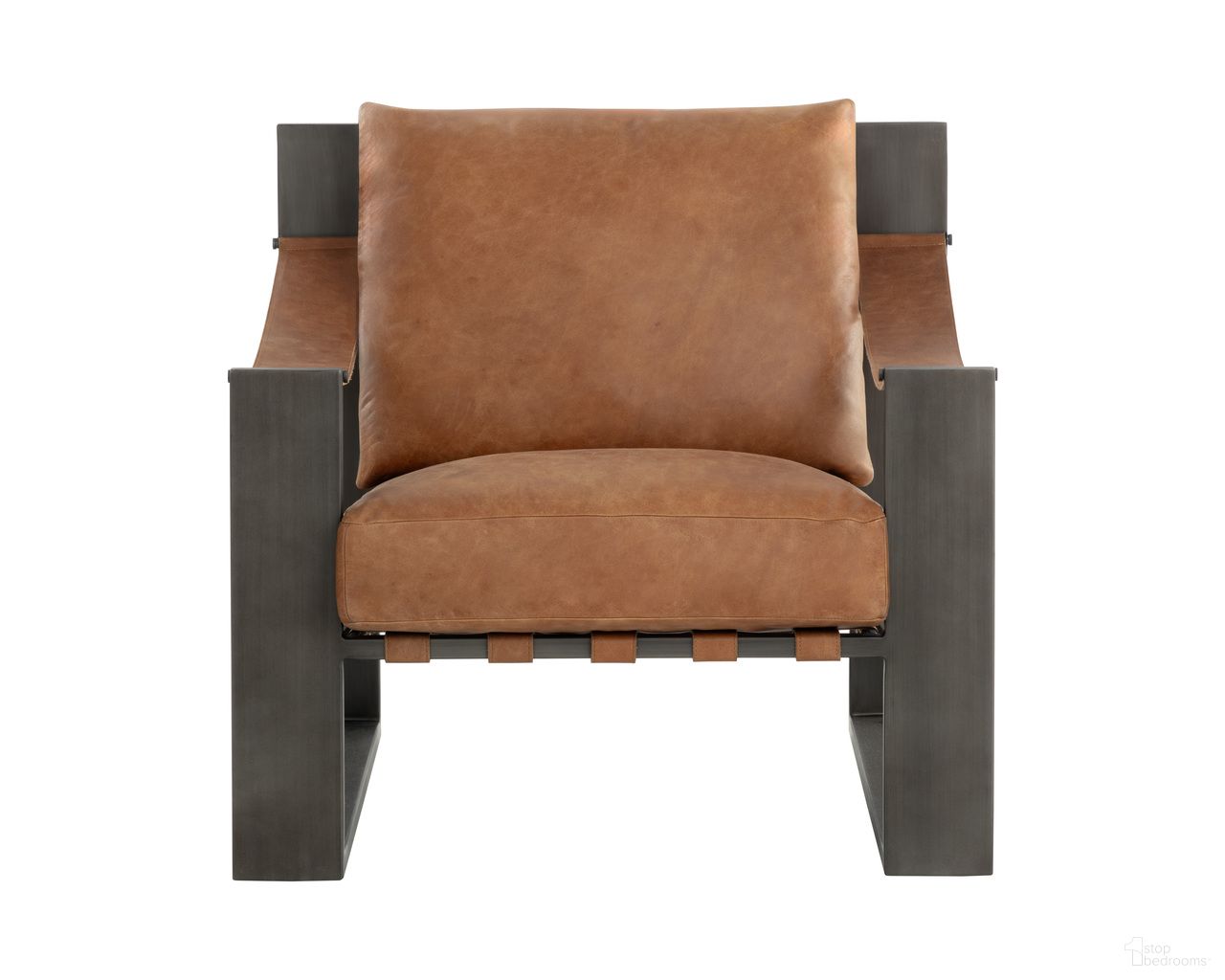 Berke Lounge Chair In Gunmetal and Tan