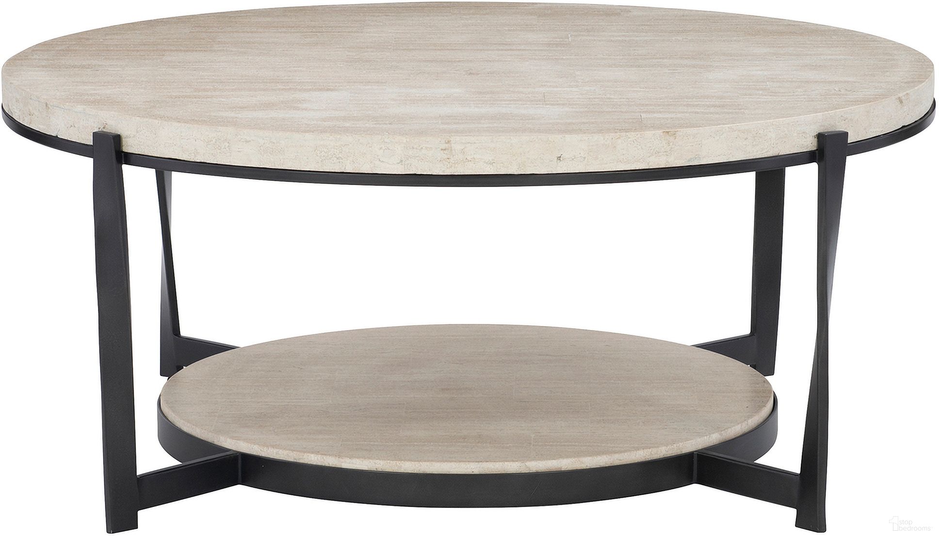 The appearance of Berkshire Cocktail Table - 43" designed by Bernhardt in the transitional interior design. This stone/aged pewter piece of furniture  was selected by 1StopBedrooms from Berkshire Collection to add a touch of cosiness and style into your home. Sku: 405015. Material: Steel.