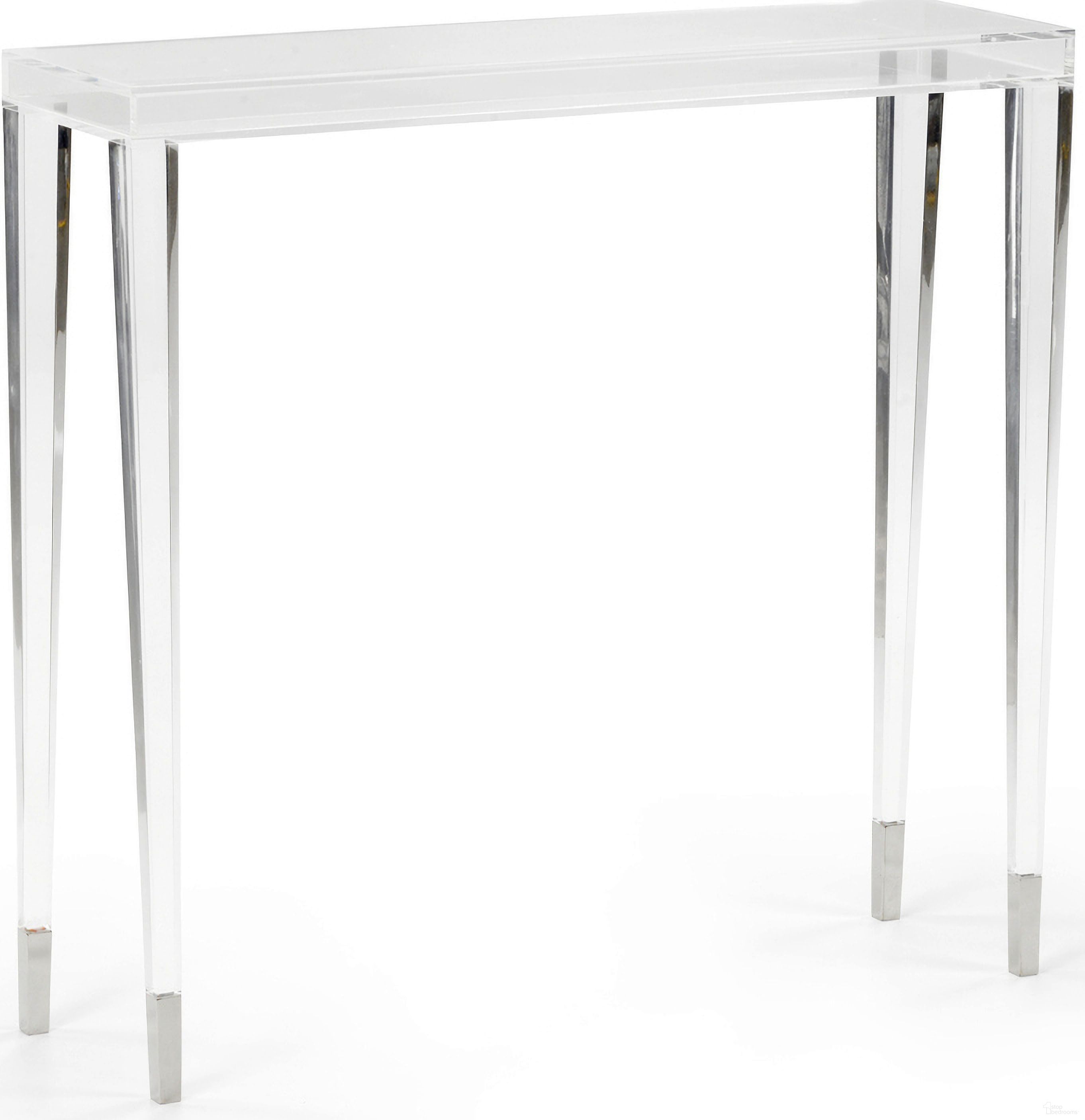 The appearance of Berkshire Hall Table In Clear and Silver designed by Chelsea House in the modern / contemporary interior design. This clear/silver piece of furniture  was selected by 1StopBedrooms from Claire Bell Collection to add a touch of cosiness and style into your home. Sku: 384407. Material: Acrylic.
