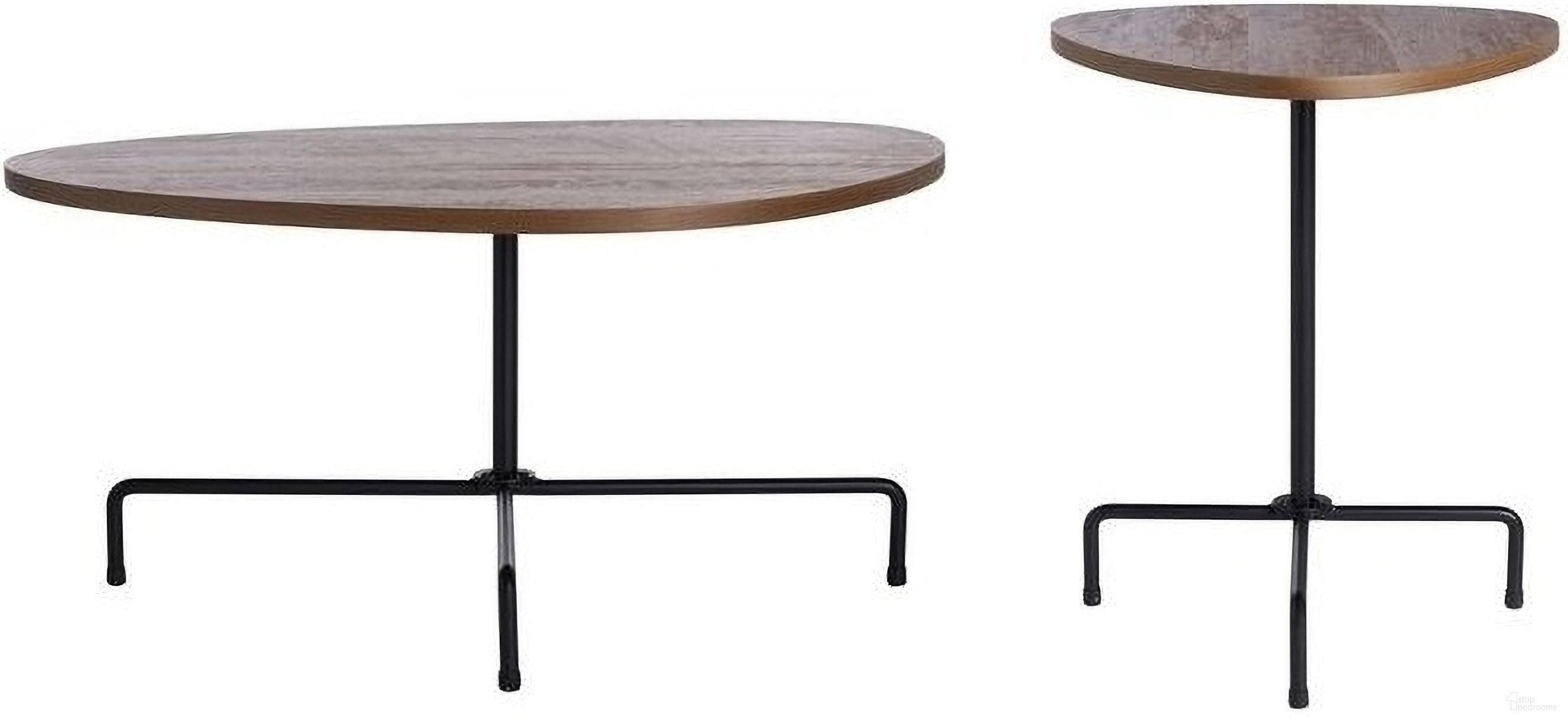 Berlin Tripod Occasional Table Set In Walnut and Black