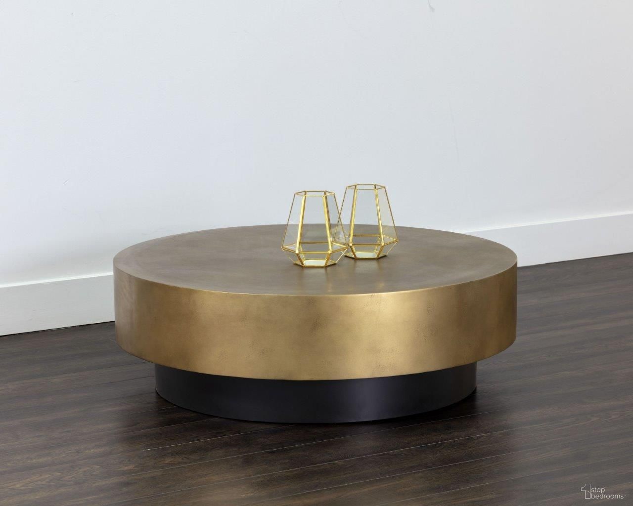 Bernaby Antique Brass and Black Occasional Table Set