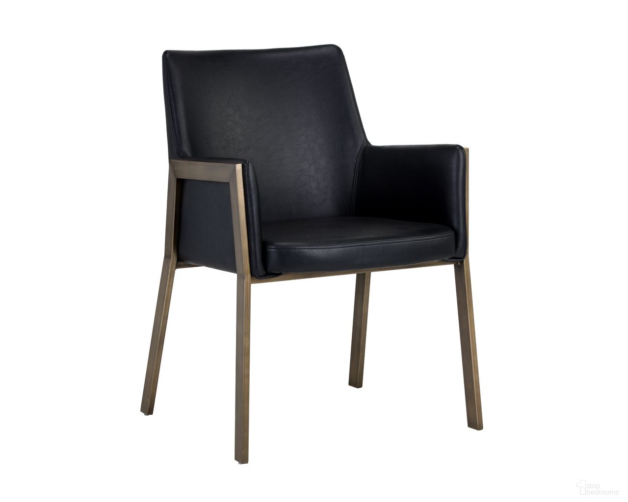 Bernadette Dining Armchair In Bravo Black