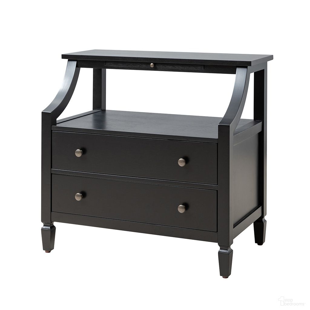 The appearance of Bernadette Nightstand In Black designed by Karat Home in the traditional interior design. This black piece of furniture was selected by 1StopBedrooms from Bernadette Collection to add a touch of cosiness and style into your home. Sku: NSHM0852-BLK. Material: Engineered Wood.