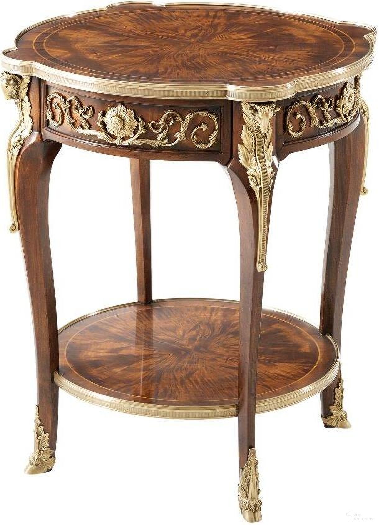 The appearance of Bernadette Side Table designed by Theodore Alexander in the traditional interior design. This  piece of furniture  was selected by 1StopBedrooms from Essential Collection to add a touch of cosiness and style into your home. Sku: 5005-442. Material: Wood.