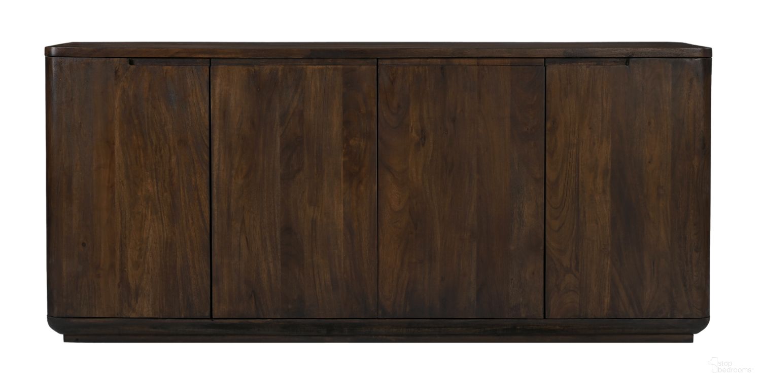 Bernard 4-Door Sideboard In Barista Brown On Solid Acacia Wood