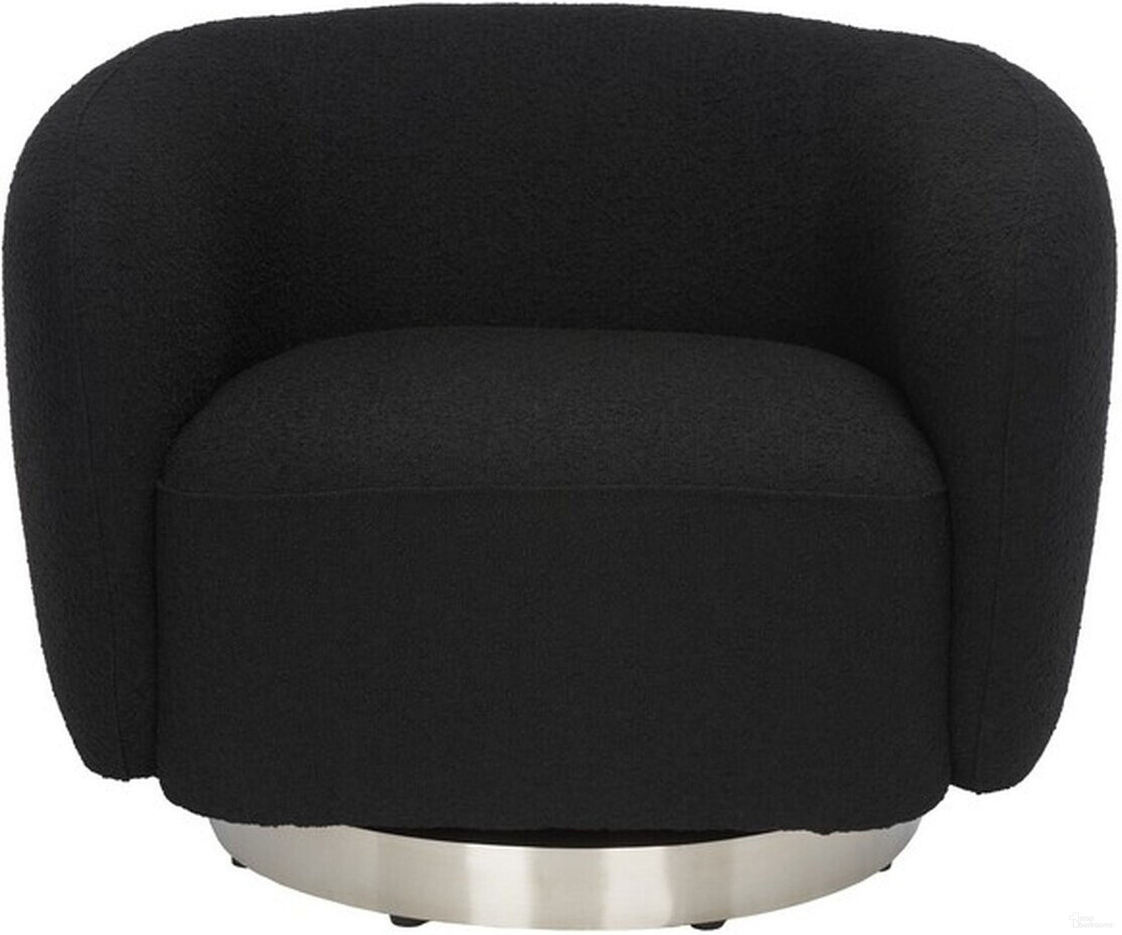Bernard Swivel Accent Chair In Black And Chrome