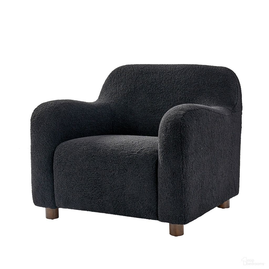The appearance of Bernie Boucle Upholstered Armchair In Black designed by Karat Home in the modern / contemporary interior design. This black piece of furniture  was selected by 1StopBedrooms from Bernie Collection to add a touch of cosiness and style into your home. Sku: CHYH0957-BLK. Material: Boucle.