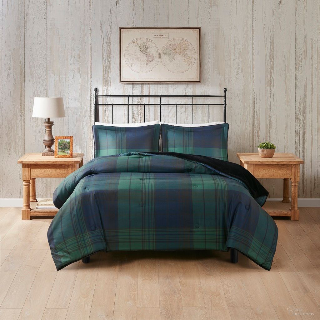 The appearance of Bernston Faux Wool To Faux Fur Down Alternative 3 Piece King/Cal King Comforter Set In Green Plaid designed by Olliix in the cabin / lodge interior design. This green plaid piece of furniture was selected by 1StopBedrooms from Bernston Collection to add a touch of cosiness and style into your home. Sku: WR9201030822-09. Material: Polyester. Bed Size: King.