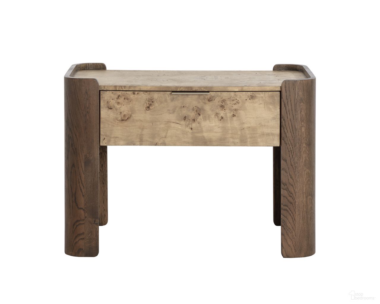Beryl Nightstand In Natural and Chocolate
