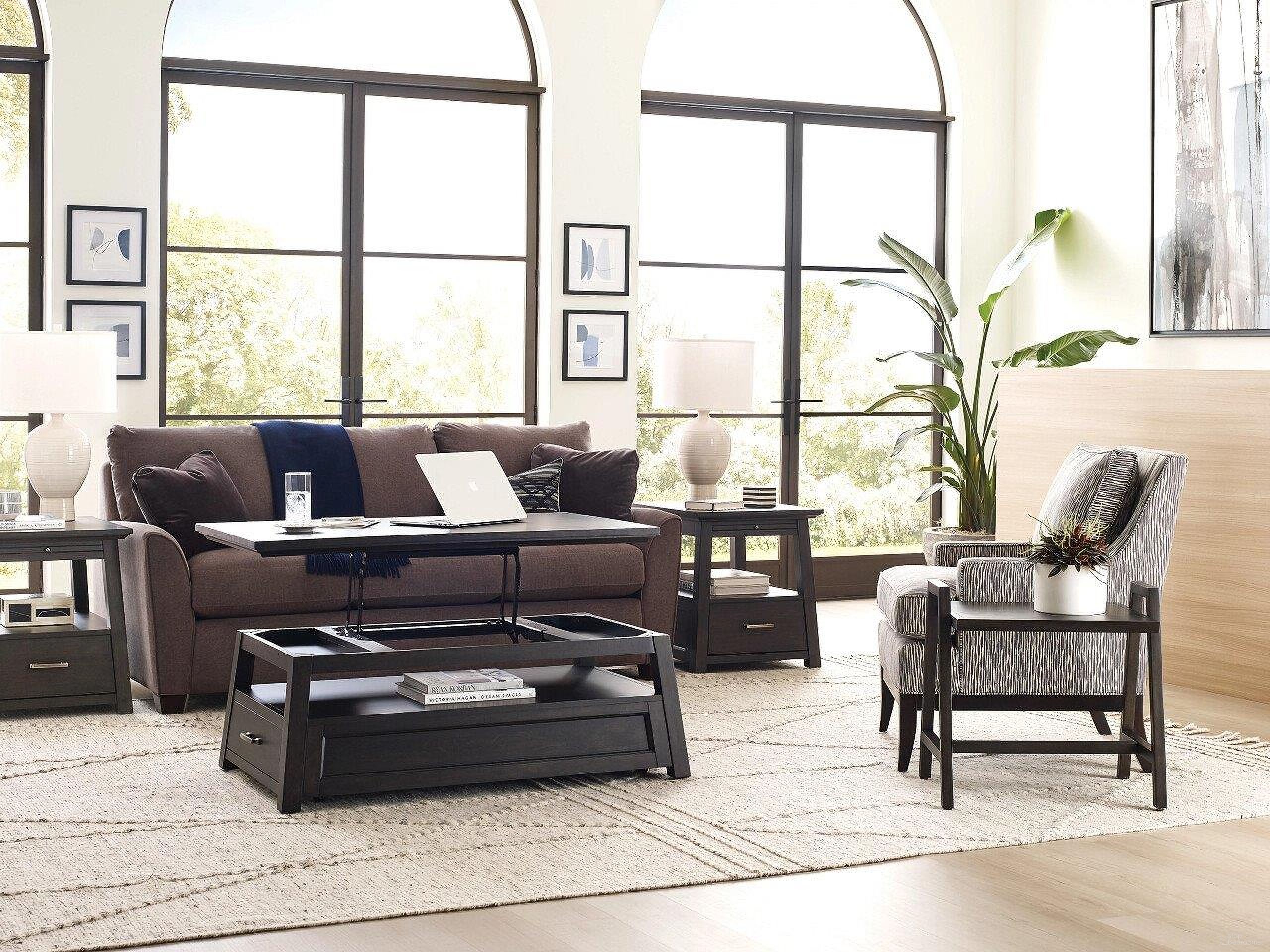 The appearance of Bessemer Lift Top Occasional Table Set In Black Stone designed by Hammary in the modern / contemporary interior design. This black stone piece of furniture was selected by 1StopBedrooms from Bessemer Collection to add a touch of cosiness and style into your home. Sku: 203-910;203-915. Material: Wood.