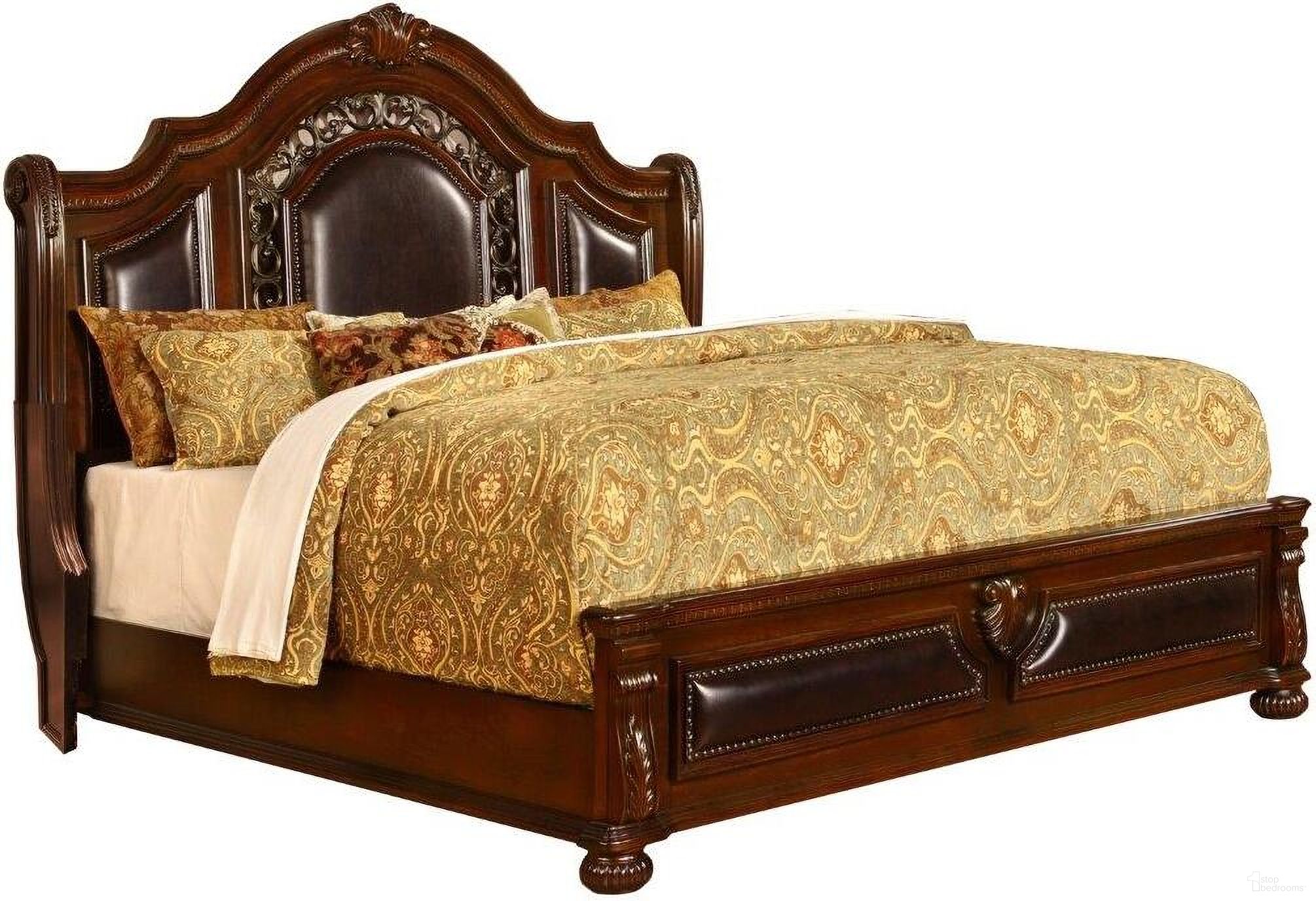 The appearance of Bessy Traditional Cherry Wood King Platform Bed designed by Best Master Furniture in the traditional interior design. This cherry piece of furniture  was selected by 1StopBedrooms from Bessy Collection to add a touch of cosiness and style into your home. Sku: B1010CEK. Bed Type: Platform Bed. Material: Wood. Bed Size: King.