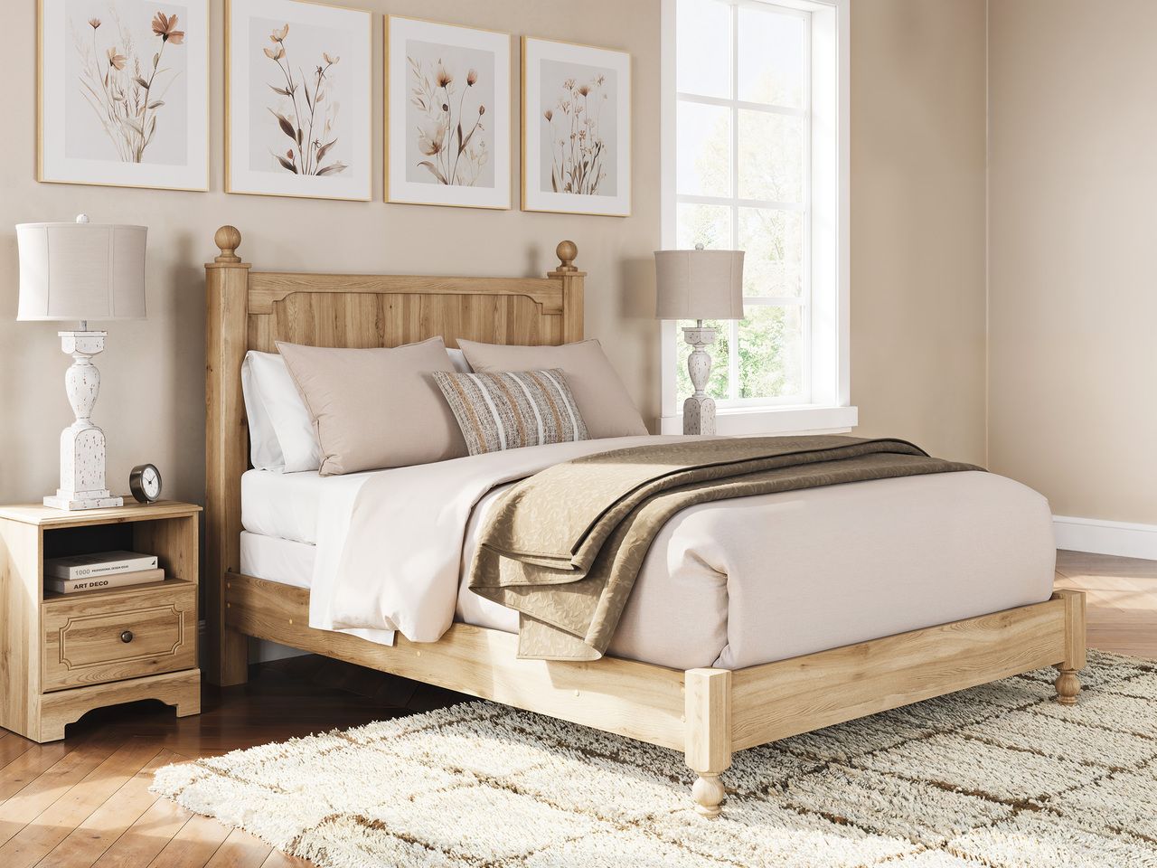 The appearance of Bestmere Panel Bedroom Set In Warm Brown designed by Signature Design by Ashley in the traditional interior design. This warm brown piece of furniture was selected by 1StopBedrooms from Bestmere Collection to add a touch of cosiness and style into your home. Sku: NCB1075-54;NCB1075-57;NCB1075-91. Material: Wood. Bed Size: King.