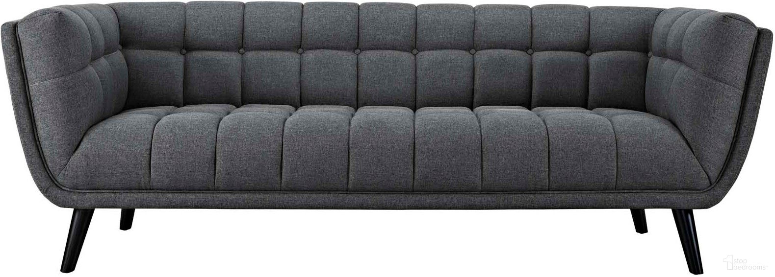 The appearance of Bestow Gray Upholstered Fabric Sofa designed by Modway in the modern / contemporary interior design. This gray piece of furniture was selected by 1StopBedrooms from Bestow Collection to add a touch of cosiness and style into your home. Sku: EEI-2730-GRY. Material: Wood.