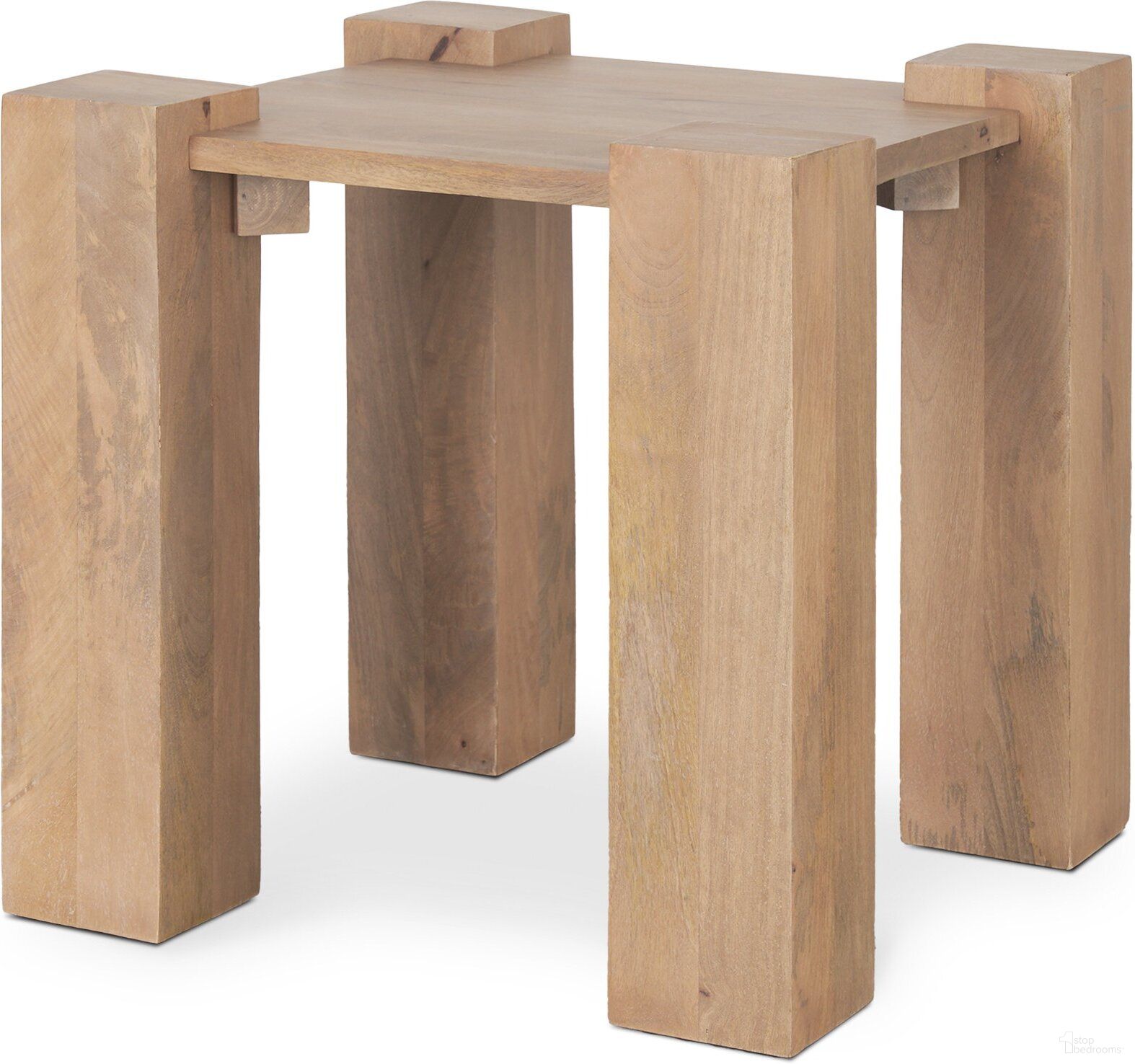 The appearance of Beth Wood Square Accent Table In Light Brown designed by Mercana in the modern / contemporary interior design. This light brown piece of furniture was selected by 1StopBedrooms from Beth Collection to add a touch of cosiness and style into your home. Sku: 70633. Material: Solid Wood.