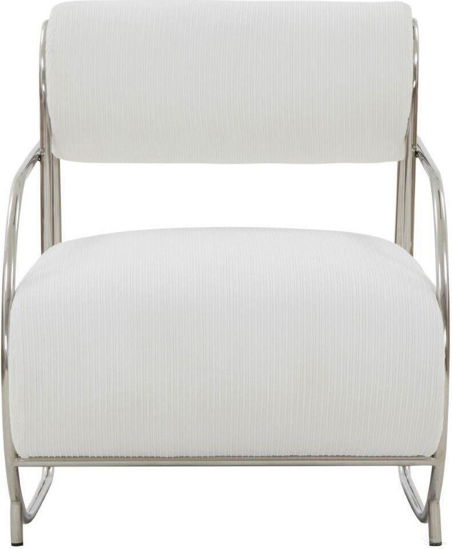 The appearance of Bethann Metal Frame Accent Chair In White and Silver designed by Safavieh Couture in the modern / contemporary interior design. This white and silver piece of furniture was selected by 1StopBedrooms from Bethann Collection to add a touch of cosiness and style into your home. Sku: SFV5130A. Material: Wood.